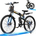 Peak 750W Foldable 26" Fat Tire Electric Mountain Bike – 20 MPH Commuter E-Bike with Dual Hydraulic Suspension