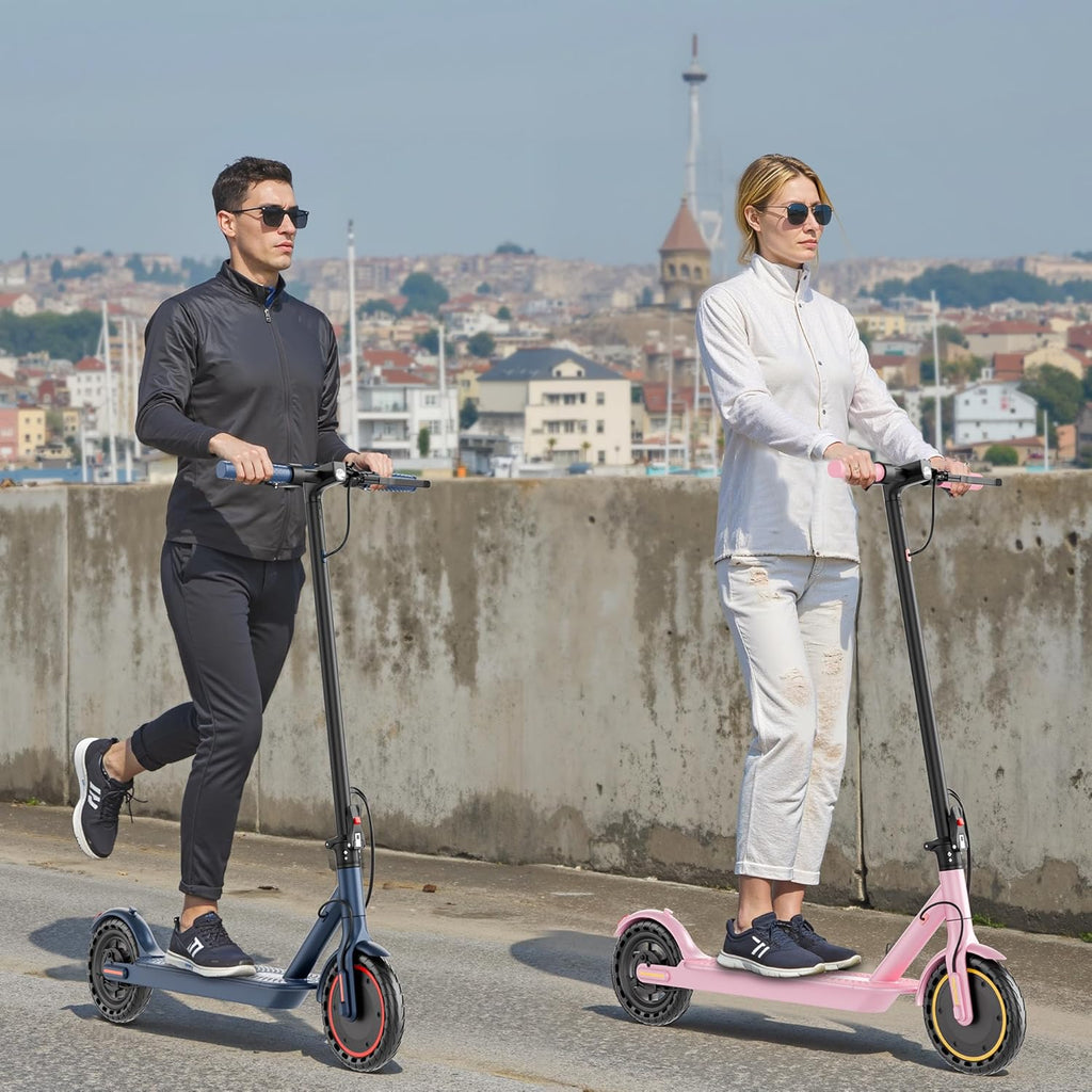 Electric Scooter for Adults, Foldable Commuter E Scooter for Teens, 350W Motor, 19 MPH, Up to 21 Miles Range, 8.5" Solid Tires, Cruise Control, Dual Brakes, LED Display