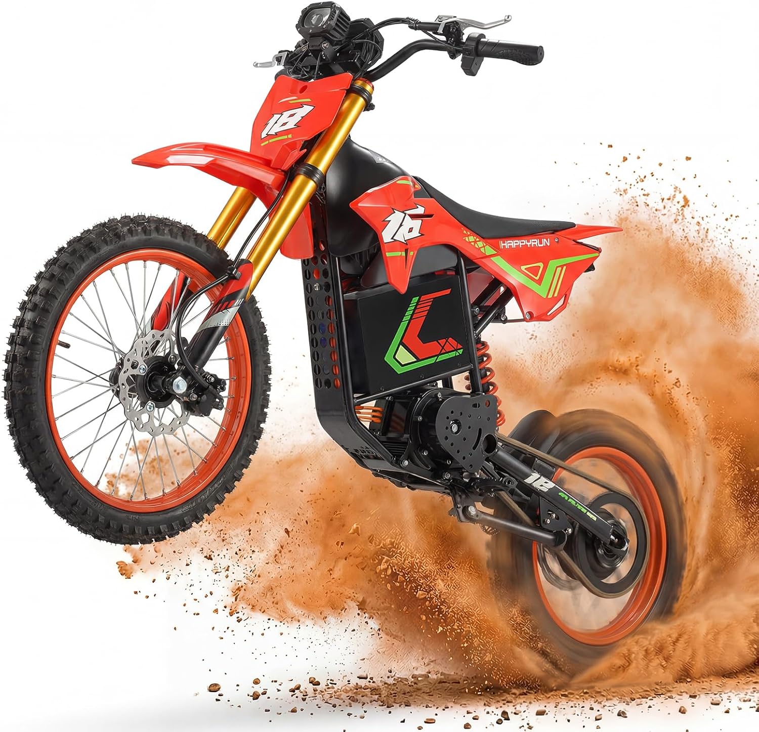 Off-Road Electric Dirt Bike for Adults – 6000W Peak Mid-Drive Motor, 46MPH Max Speed, 60V 30Ah Battery, High-Torque E-Motorcycle