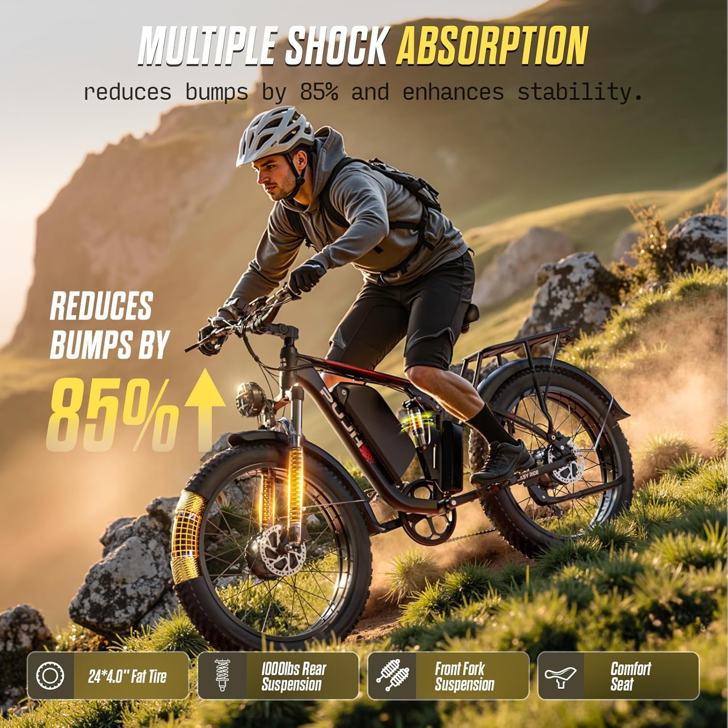 6000W Dual Motor Ebike for Adults, 60V 20Ah Fast Electric Bike 45mph,Up to 110 Miles,24" Fat Tire Full Suspension
