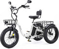 20" Fat Tire Adult Electric Tricycle – 749W Motor, 3-Wheel E-Trike with Cargo Capacity