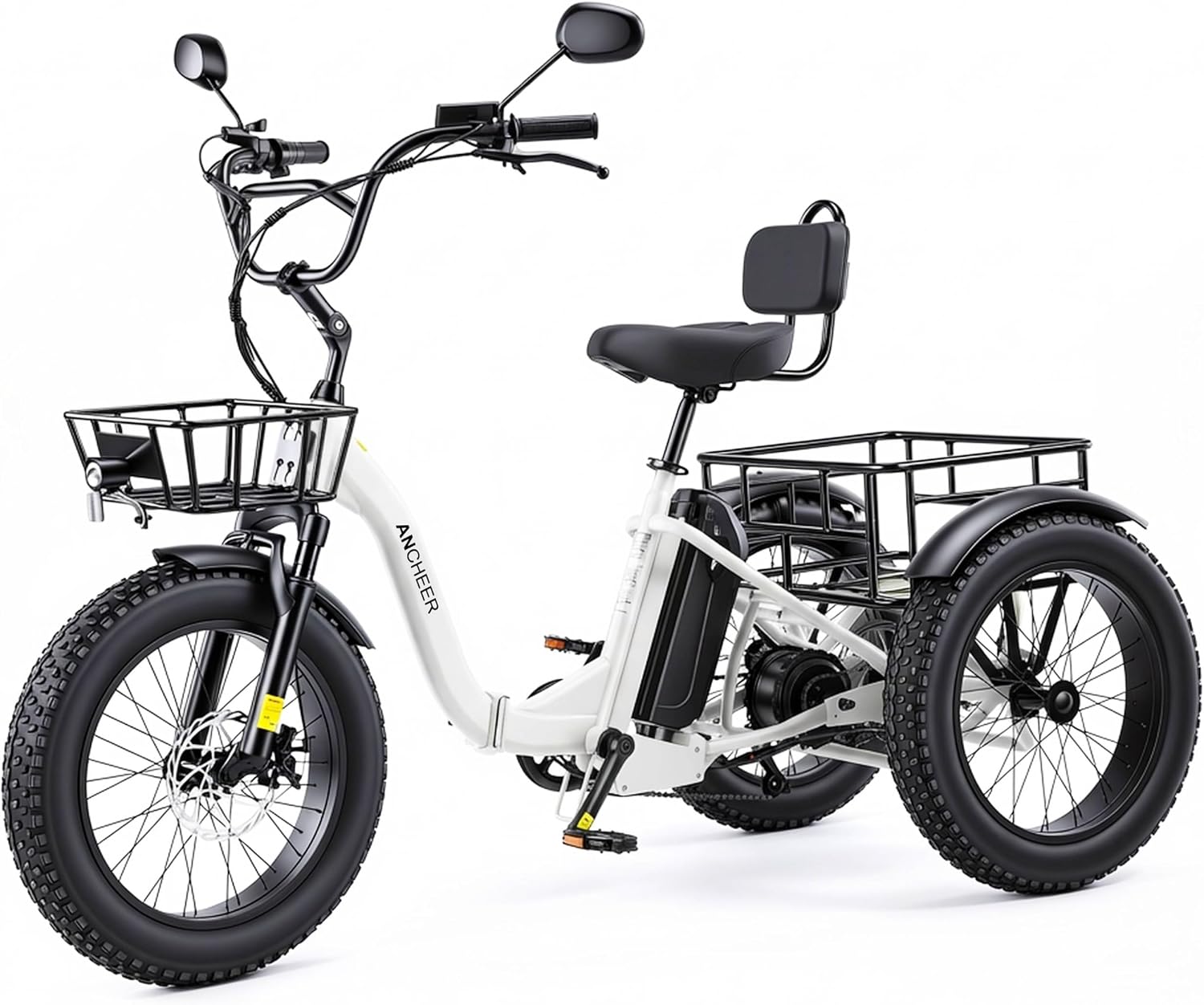 20" Fat Tire Adult Electric Tricycle – 749W Motor, 3-Wheel E-Trike with Cargo Capacity