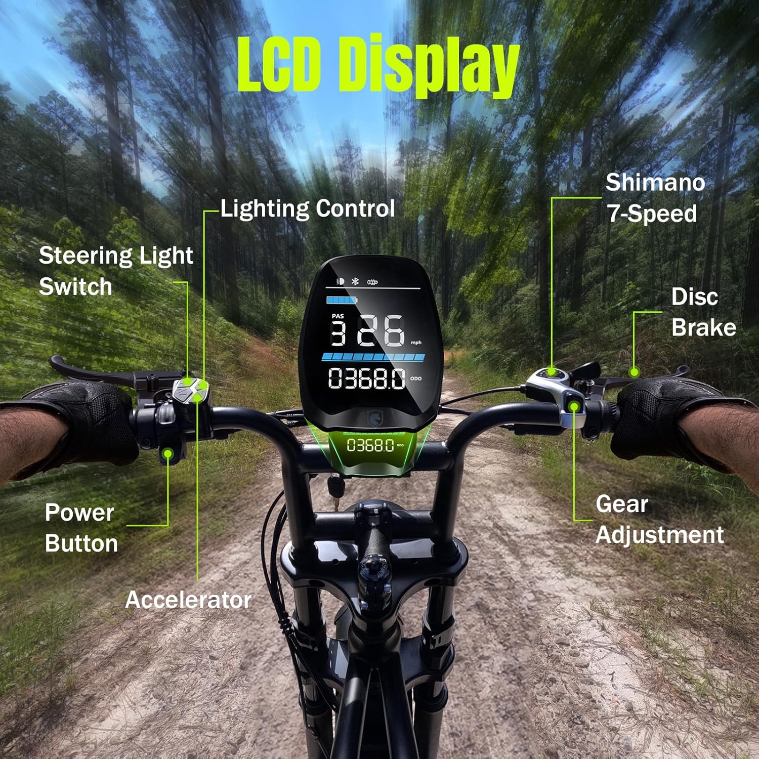 Electric Bike for Adults 1500W Peak 20" Fat Tire All-Terrain E-Bike 60/130 Miles Electric Dirt Bike - 48V 15/30AH