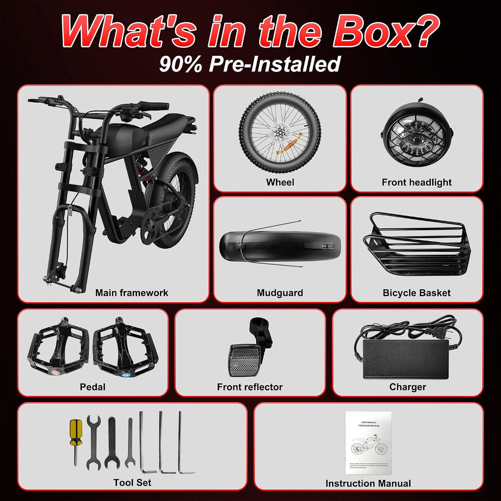 20" All-Terrain Fat Tire Electric Bike | Custom Power Options Up to 3000W Peak