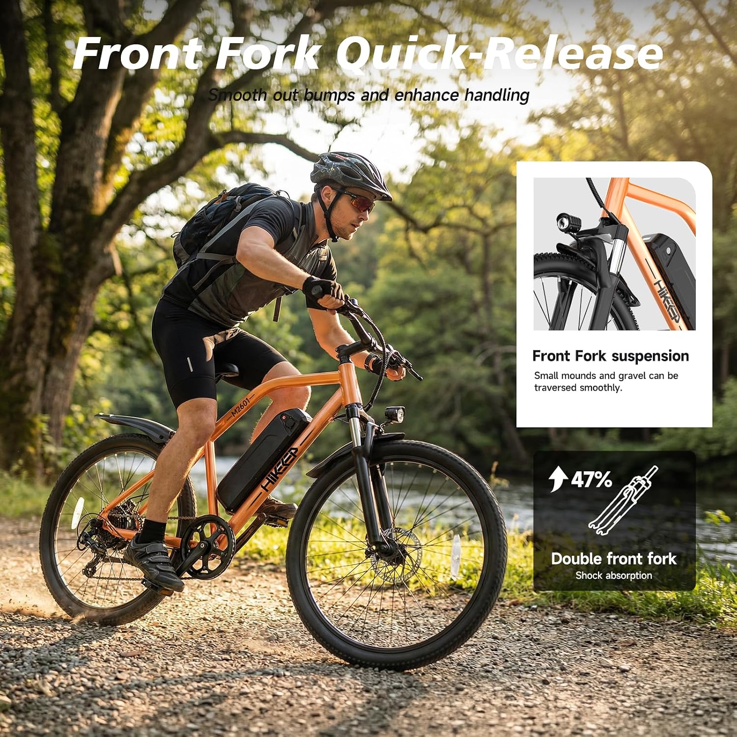 8V All-Terrain Electric Mountain Bike | 750W Peak Motor & Front Suspension