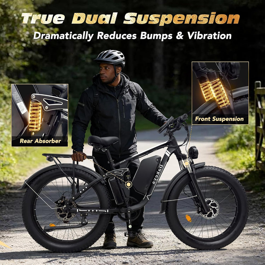 26" Dual Motor All-Terrain Fat Tire Electric Bike | 6000W Peak, 60V, Dual Suspension, 440 lbs Capacity