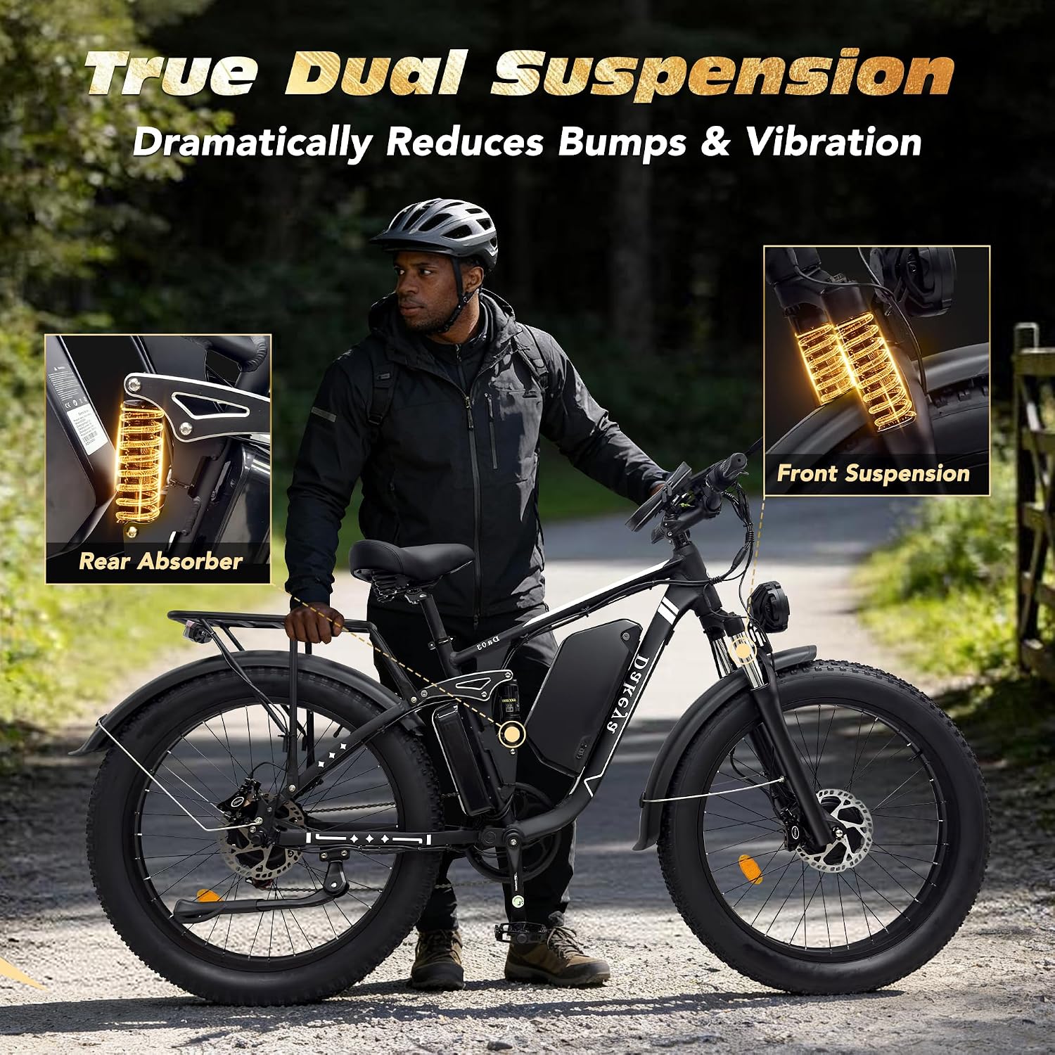 26" Dual Motor All-Terrain Fat Tire Electric Bike | 6000W Peak, 60V, Dual Suspension, 440 lbs Capacity