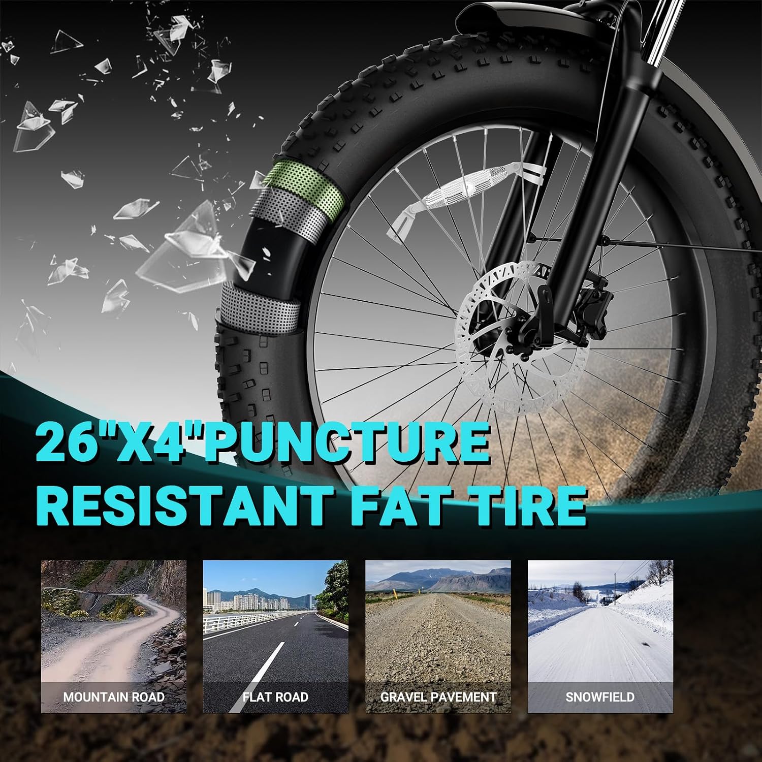 26" All-Terrain Fat Tire Electric Bike – Peak 1500W Motor & Smart App Connectivity