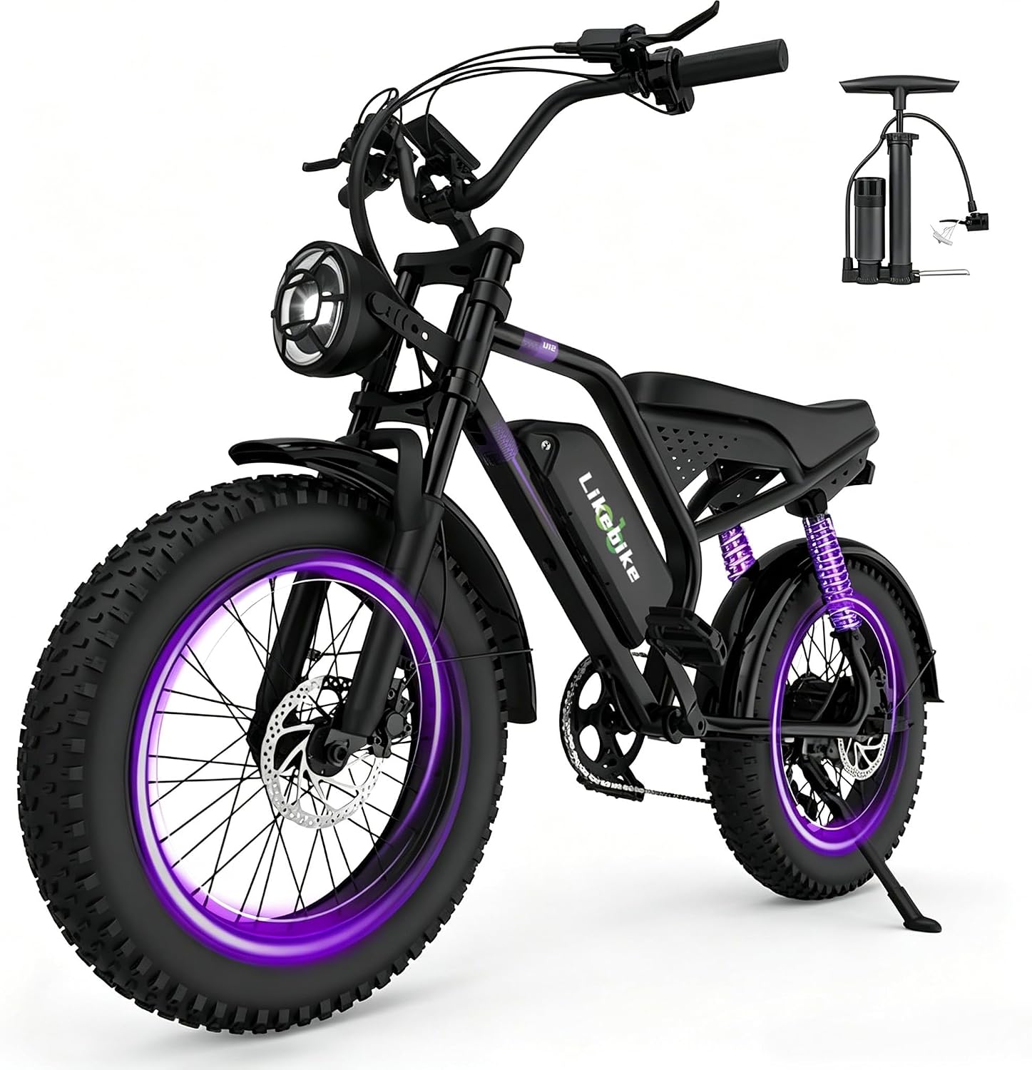 All-Terrain 20" Fat Tire Electric Mountain Bike – Up to 3000W Peak Dual Suspension E-Bike, 48V Removable Battery, Hydraulic Disc Brakes