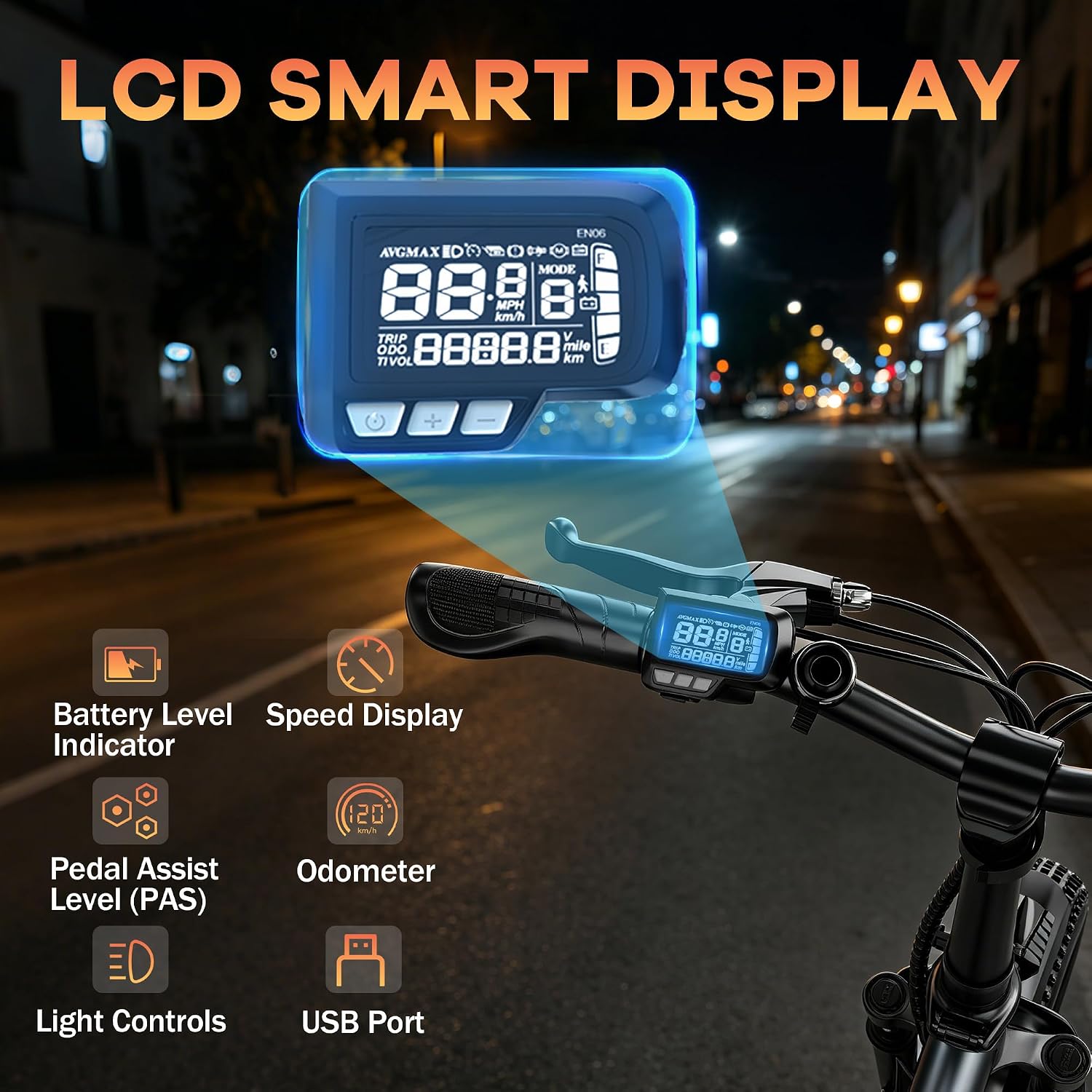 1000W Folding Fat Tire Electric Bike – 48V 20.8Ah Long-Range Commuter E-Bike with Front Suspension, 7-Speed & UL 2849 Safety Certification