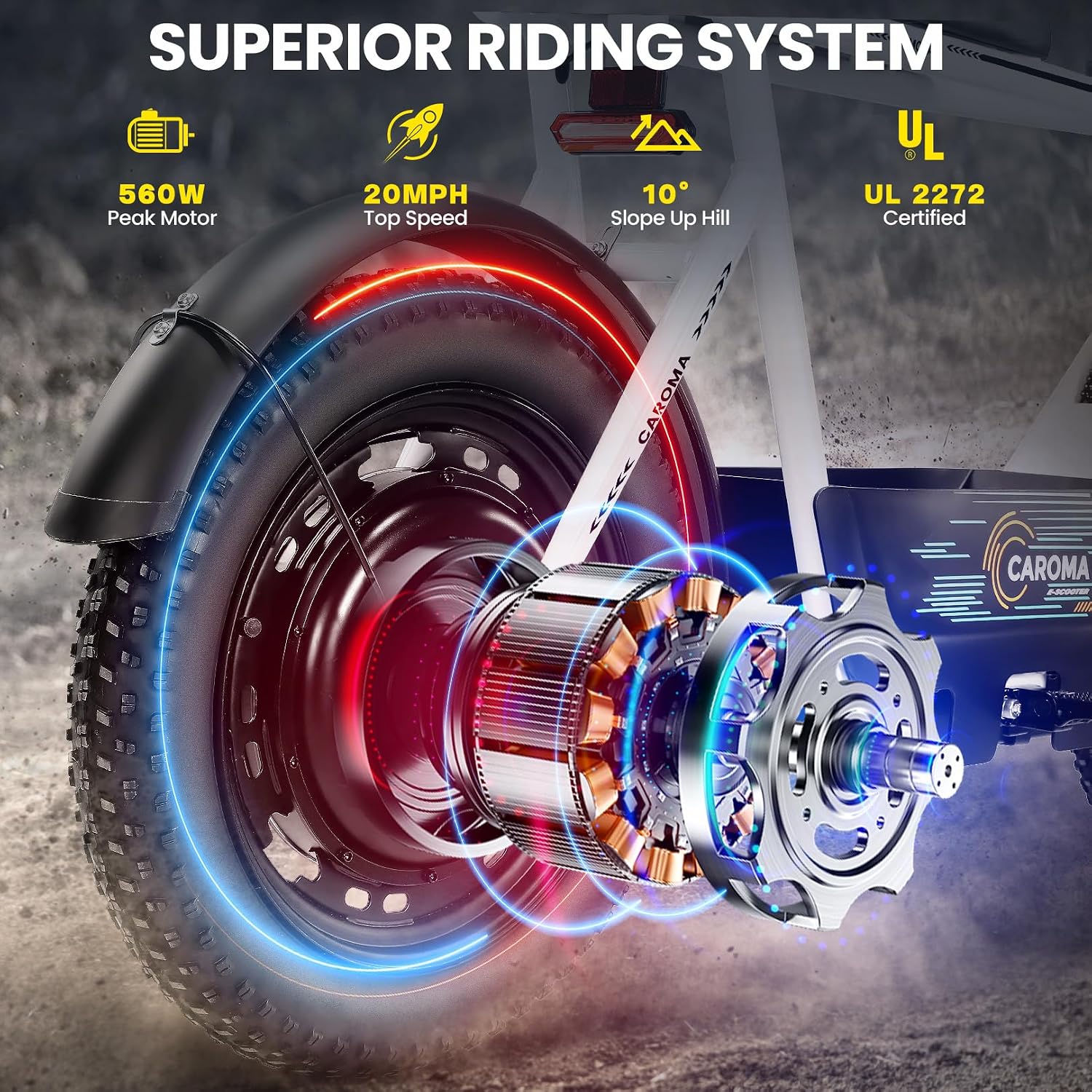 1200W Electric Scooter with Seat,16"×3" Fat Tire Electric Bike All-Terrain,Max 30Miles&20MPH Electric Scooter Adult Electric Dirt Bike,Motorcycle Scooter with Storage Basket for Pets&Cargo