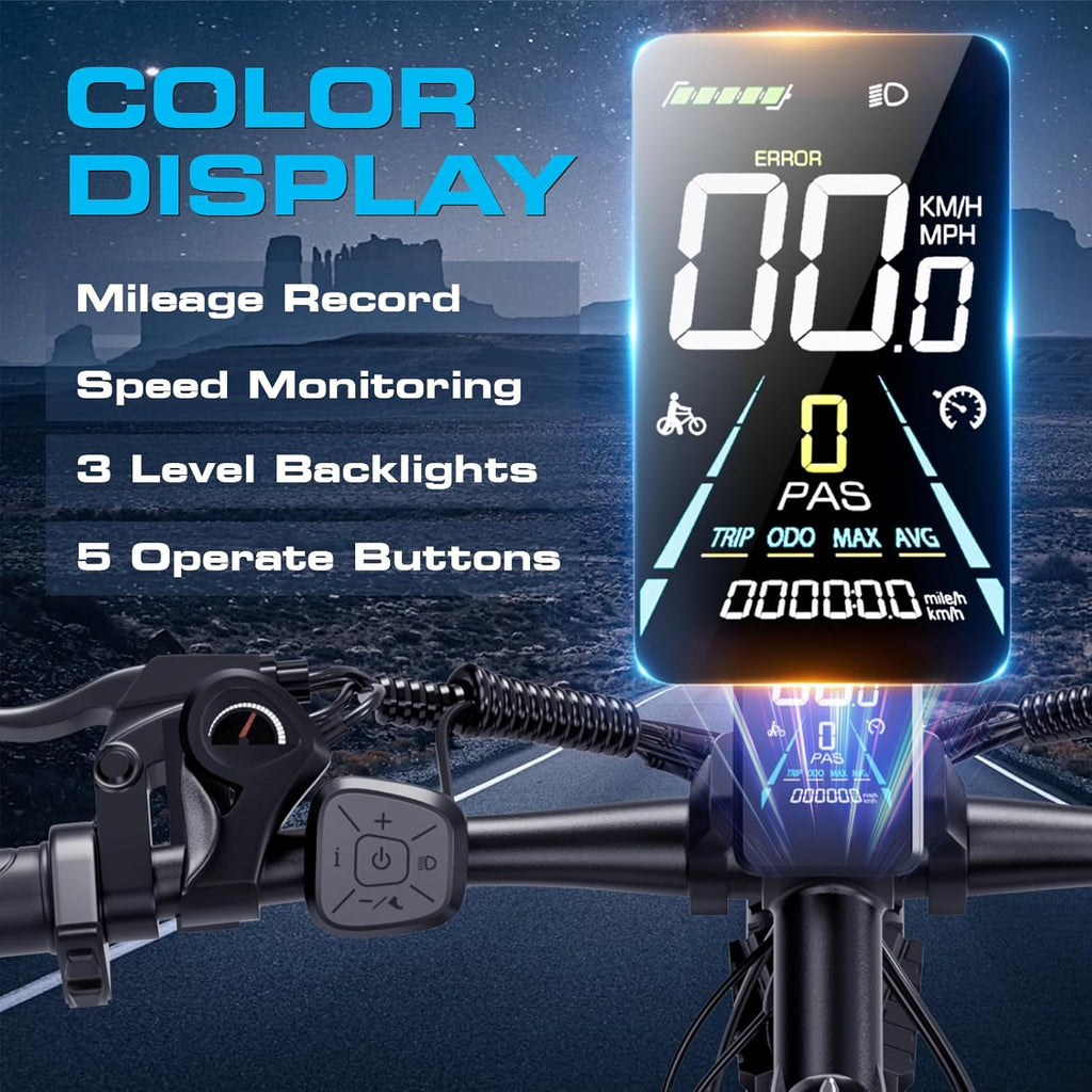 29" All-Terrain Electric Bike – 2000W Peak Motor, 34MPH Max Speed, 48V 17.5Ah Removable Battery, Full-Size Commuter & Trail E-Bike