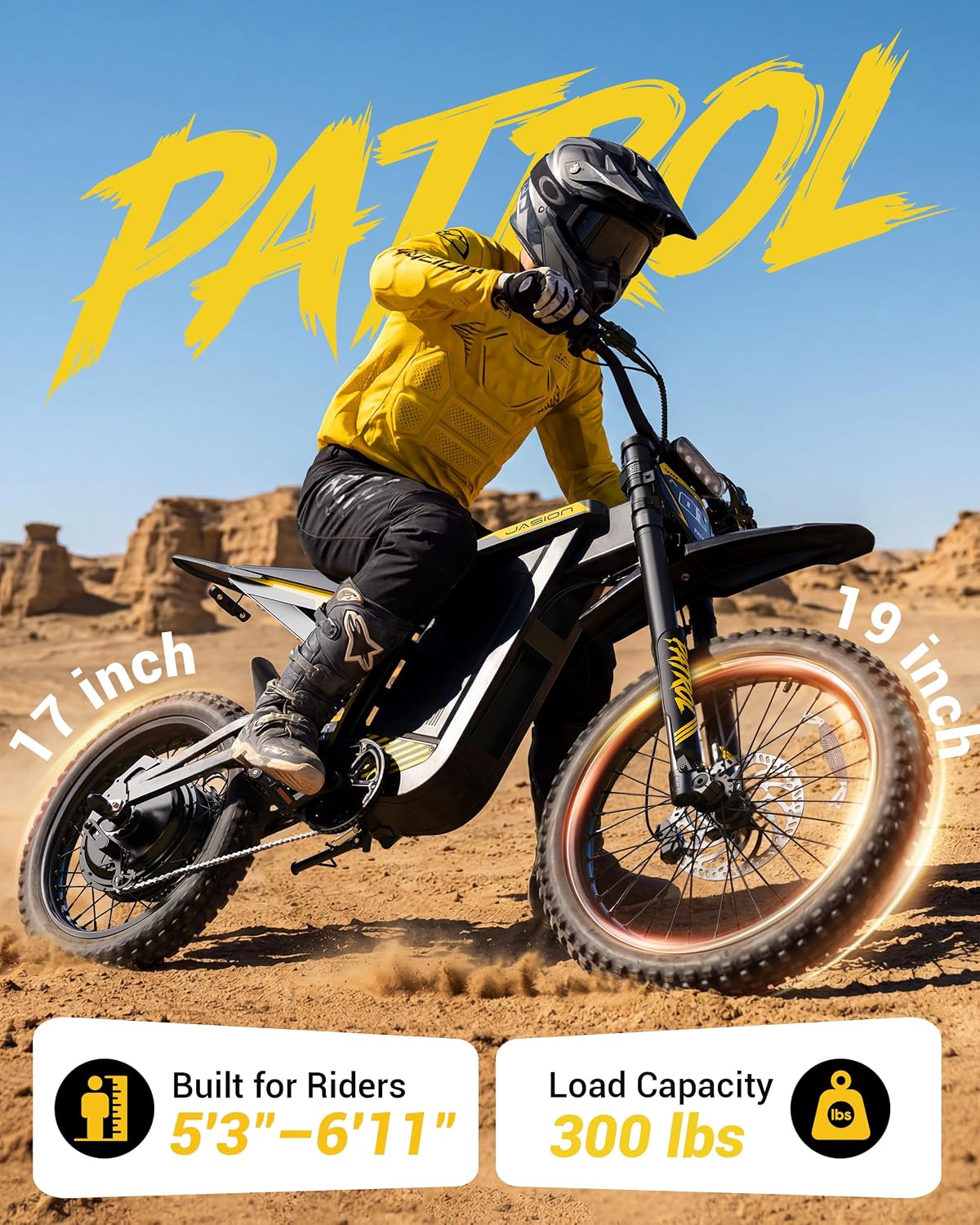 High-Power Off-Road Electric Dirt Bike for Adults & Teens – 4000W Peak Motor, 40MPH Max Speed, 52V 30Ah (1560Wh) Battery, Full Hydraulic Brakes & Dual Suspension