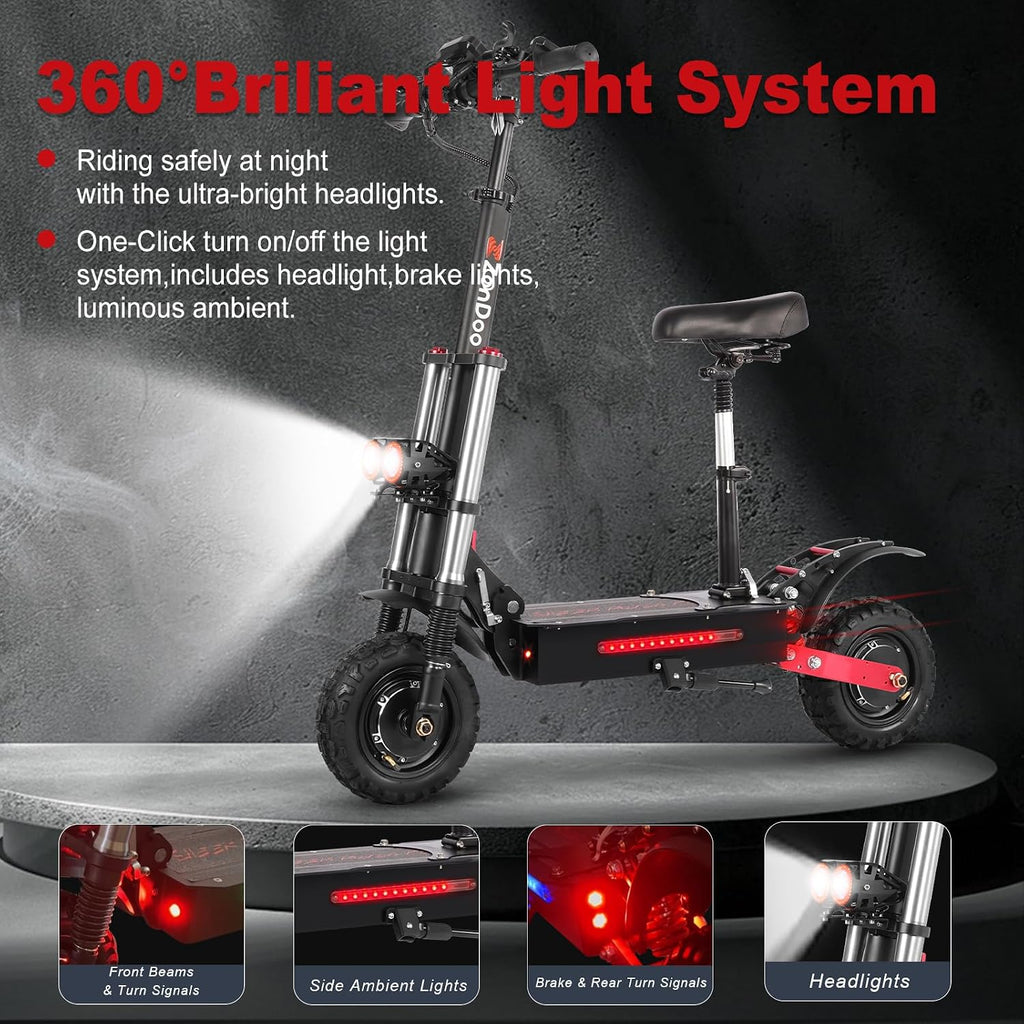 5600W Dual Motor Off-Road Electric Scooter for Adults – 47 MPH High-Performance Sport E-Scooter with Hydraulic Brakes