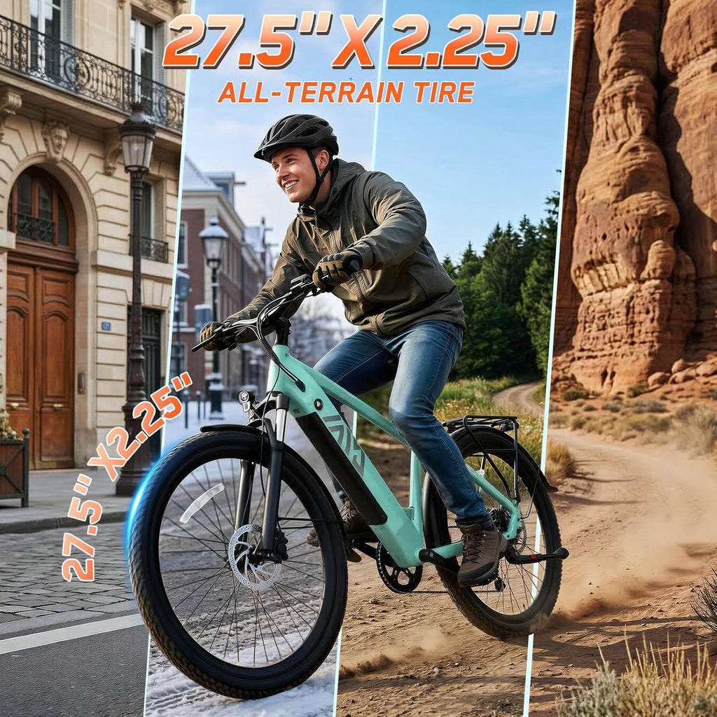 27.5" All-Terrain Front Suspension Electric Bike | Peak 1200W Adult E-Bike with Fat Tires