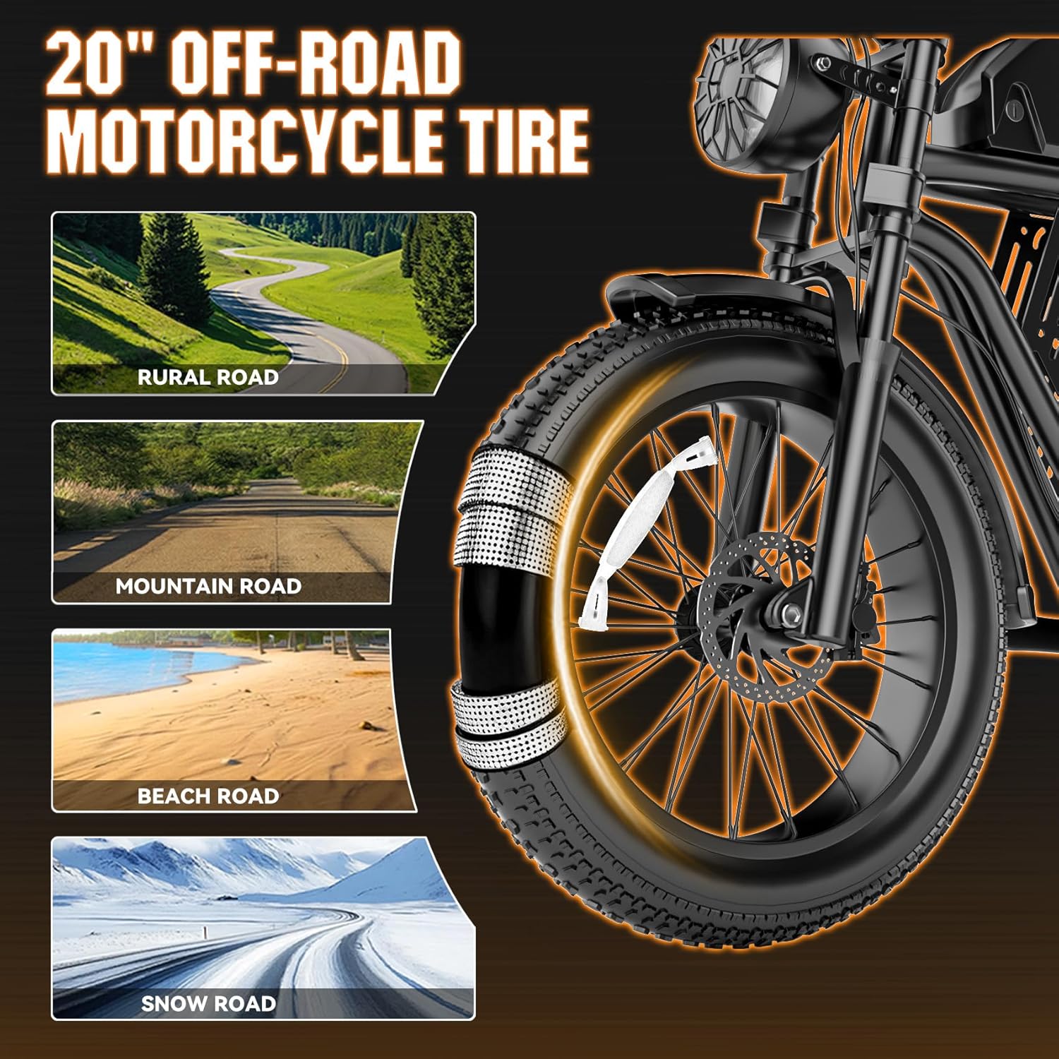 Electric Bike for Adults, 2500W Peak Motor, 32MPH & 100 Miles, 48V 20Ah