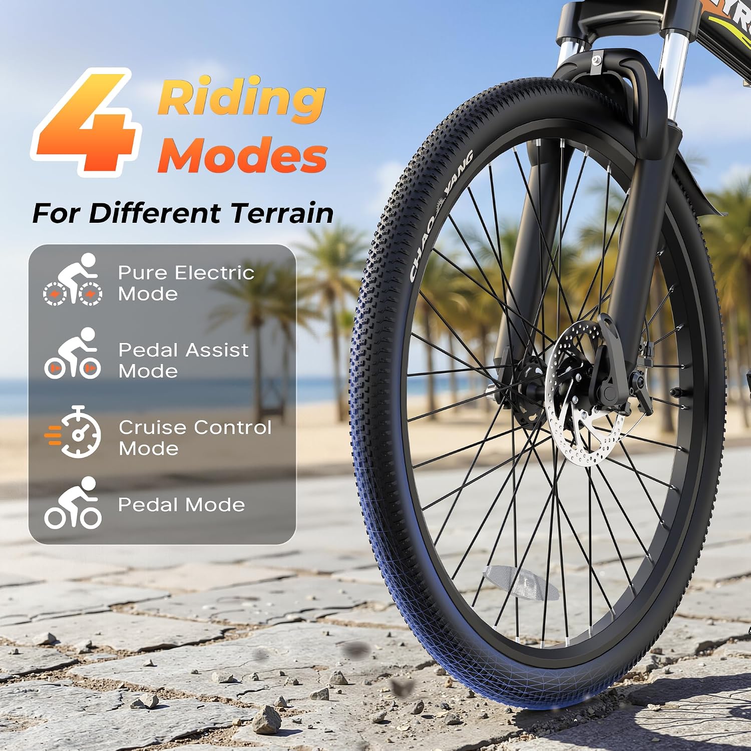 Peak 750W Foldable 26" Fat Tire Electric Mountain Bike – 20 MPH Commuter E-Bike with Dual Hydraulic Suspension