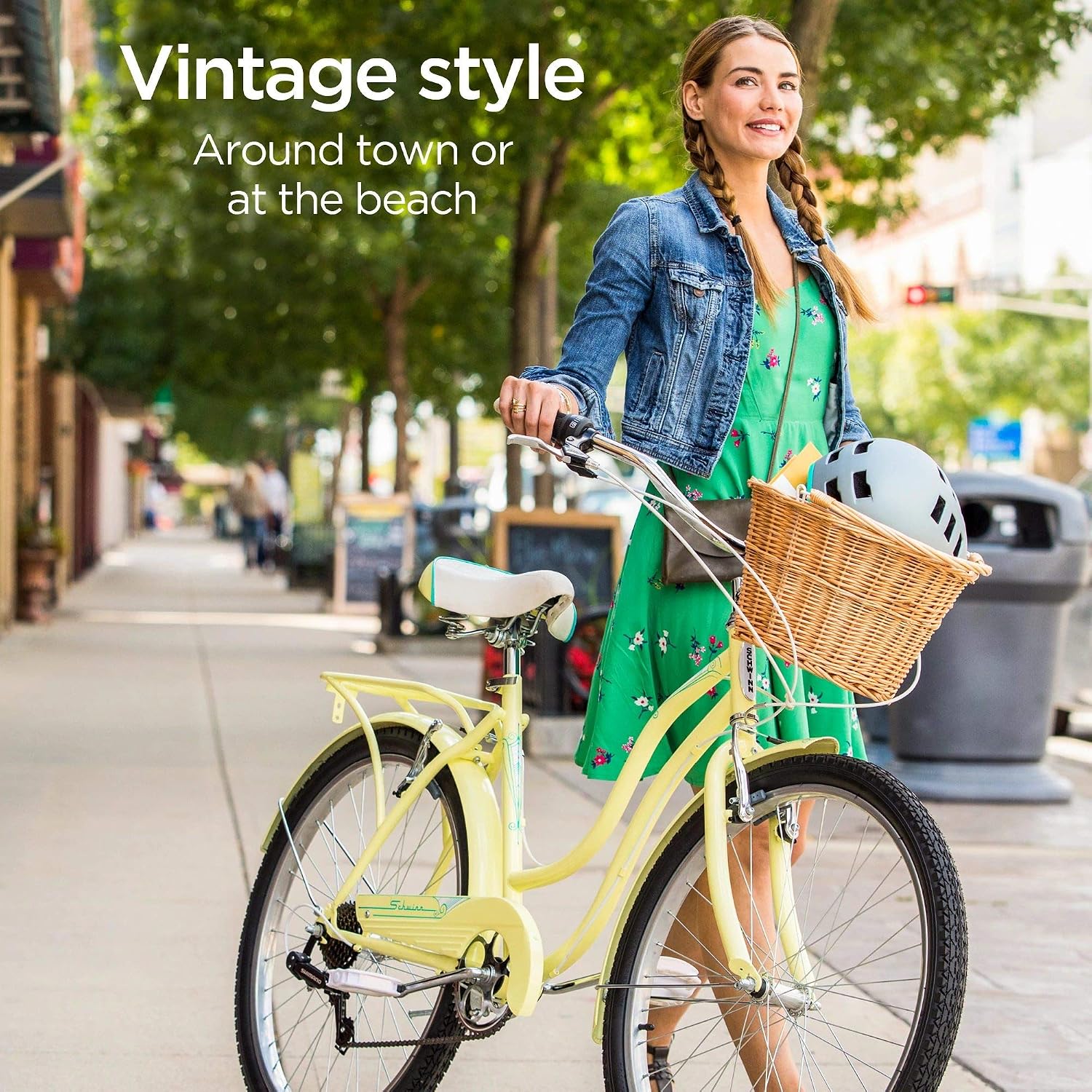 Classic 26-Inch Comfort Beach Cruiser Bike – 7-Speed Upright Commuter Bicycle for Adults (Quilted Comfort Seat, Linear Pull Brakes, Front & Rear Fenders)