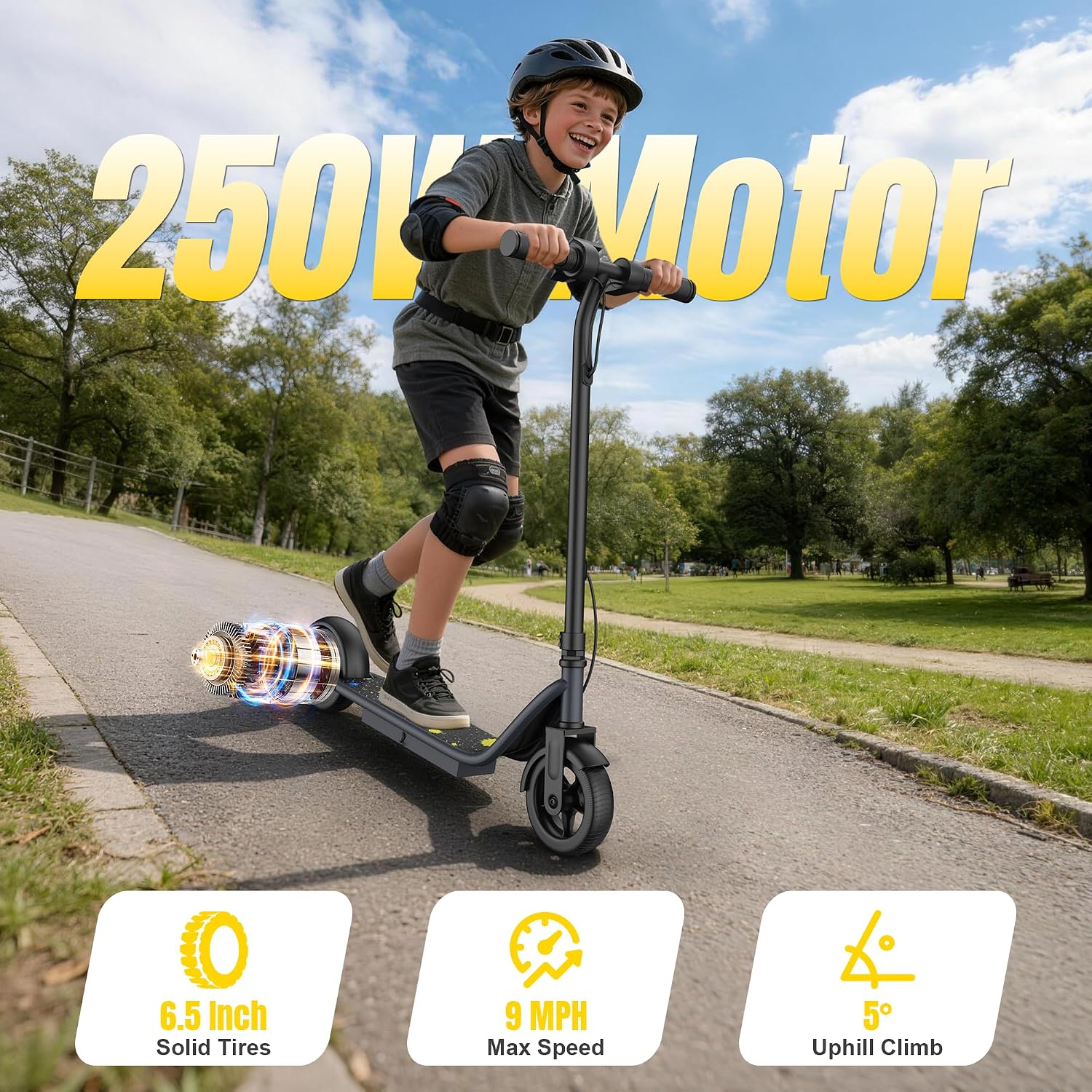 Electric Scooter, 350W/500W/800W/1000W/250W Powerful Motor & 19/22/ 9 MPH