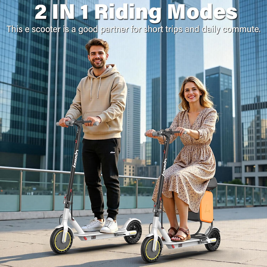 Electric Scooter with Seat for Adults, 19MPH, 700W Peak Motor, 15/22 Miles Long Range