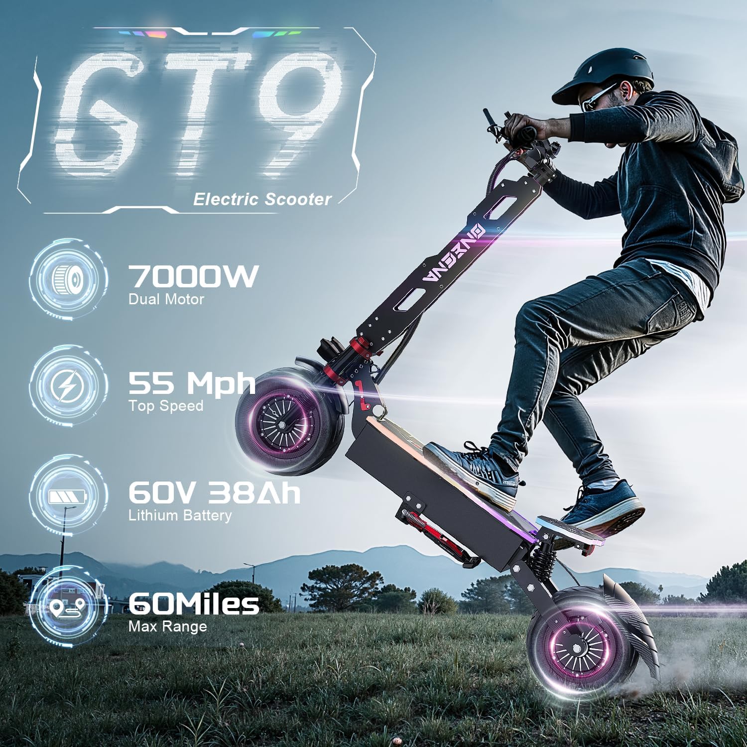 Electric Scooter Adults, 3500W/7000w Single/Dual Hyper Motor with 50/70 Miles Range
