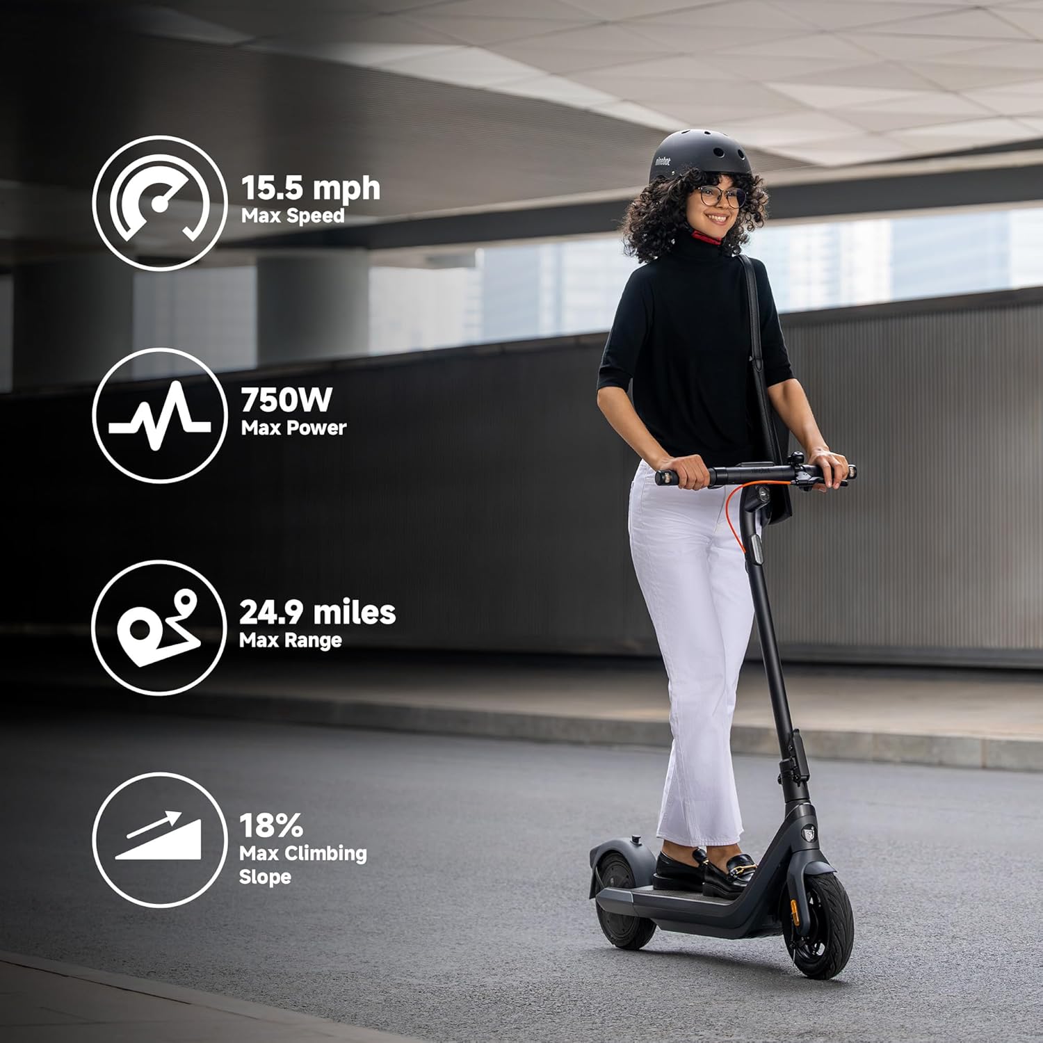 E2 Plus II/E2 Pro/E3 Pro Electric Scooter, 15.5–20 MPH, Long Range, Dual Elastomer Suspension