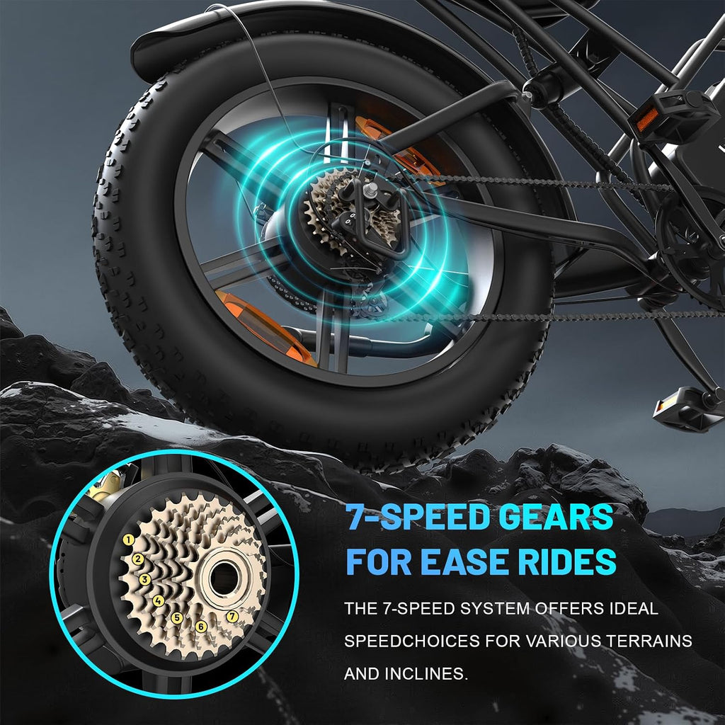 Electric Bike for Adults, 20" 4.0" Fat Tire Ebike 750W Continuous / 1000W Max, 48V 15ah