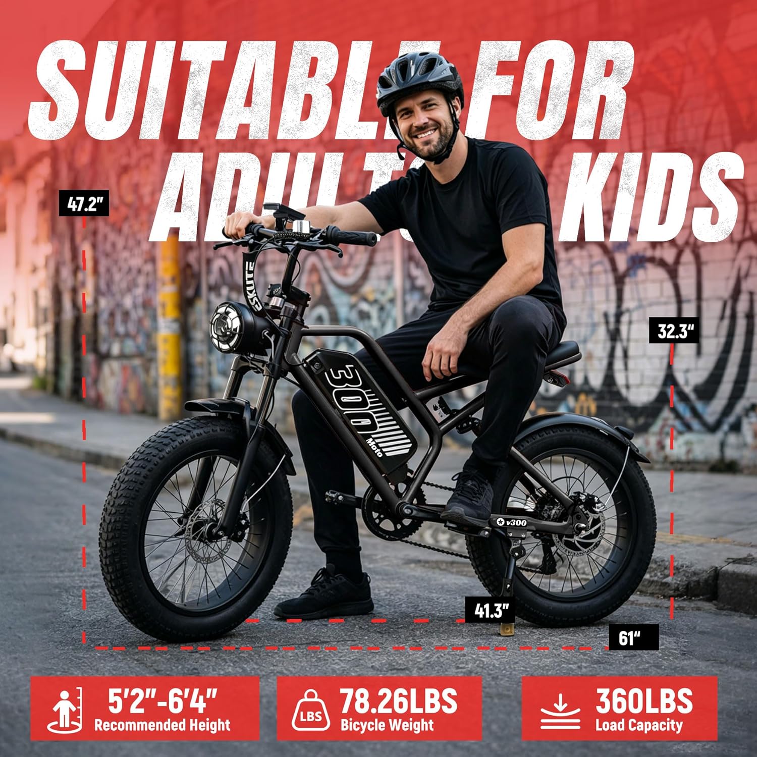 Electric Dirt Bike for Adults & Teens, 20+MPH 1500W Motor, 48V 20.8Ah/41.6Ah