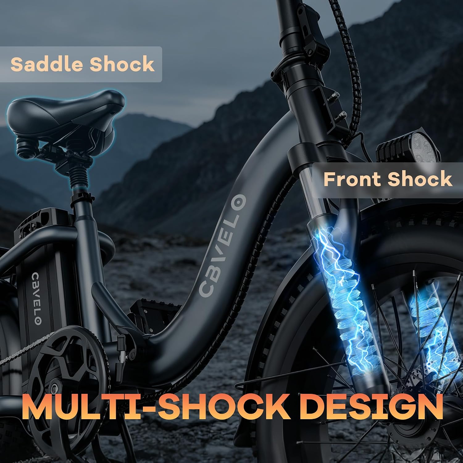 1000W Folding Fat Tire Electric Bike – 48V 20.8Ah Long-Range Commuter E-Bike with Front Suspension, 7-Speed & UL 2849 Safety Certification