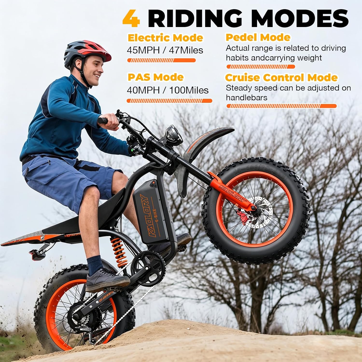 All-Terrain Fat Tire Electric Bike for Adults | 5000W Motor, 60V 36Ah Battery, 45 MPH & 110-Mile Range, Dual Hydraulic Brakes