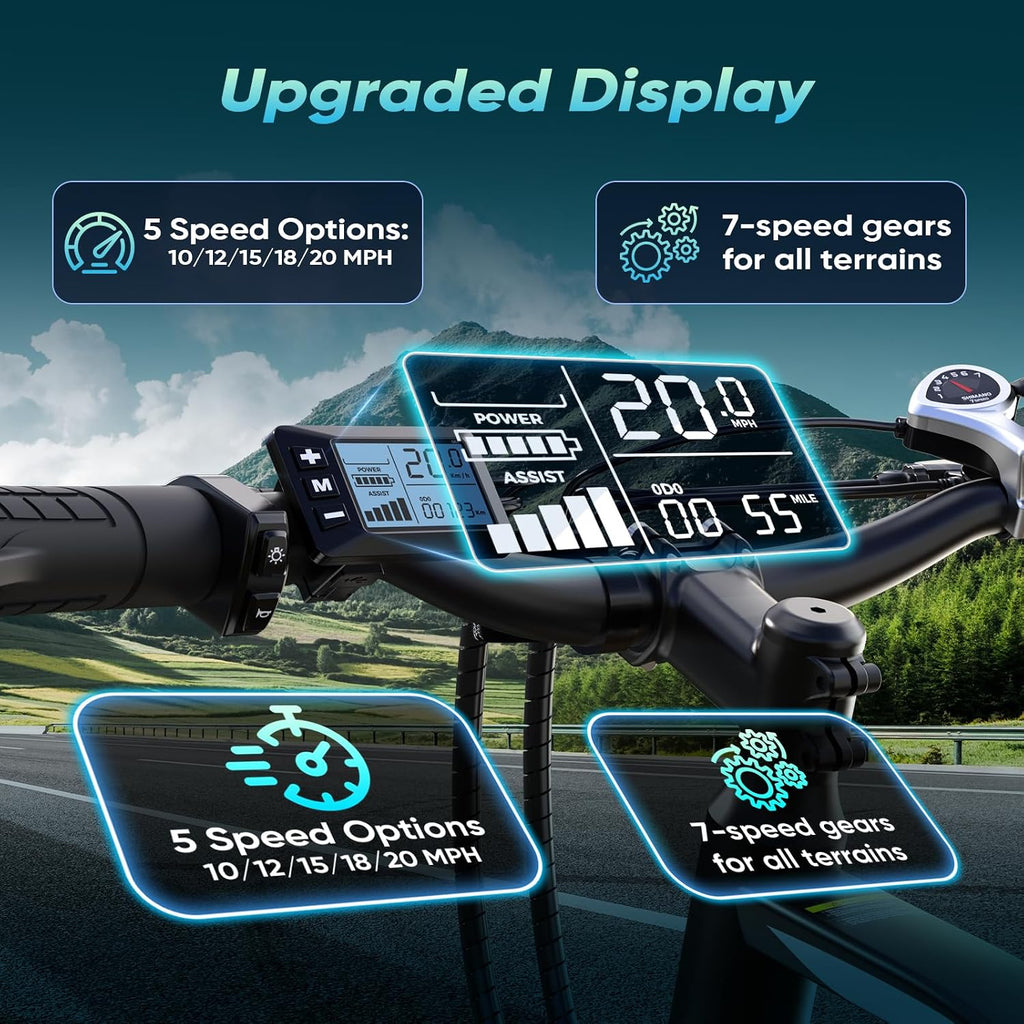 26" Lightweight All-Terrain Electric Bike for Adults – High-Peak Performance Motor, Long-Range Commuter & Mountain E-Bike