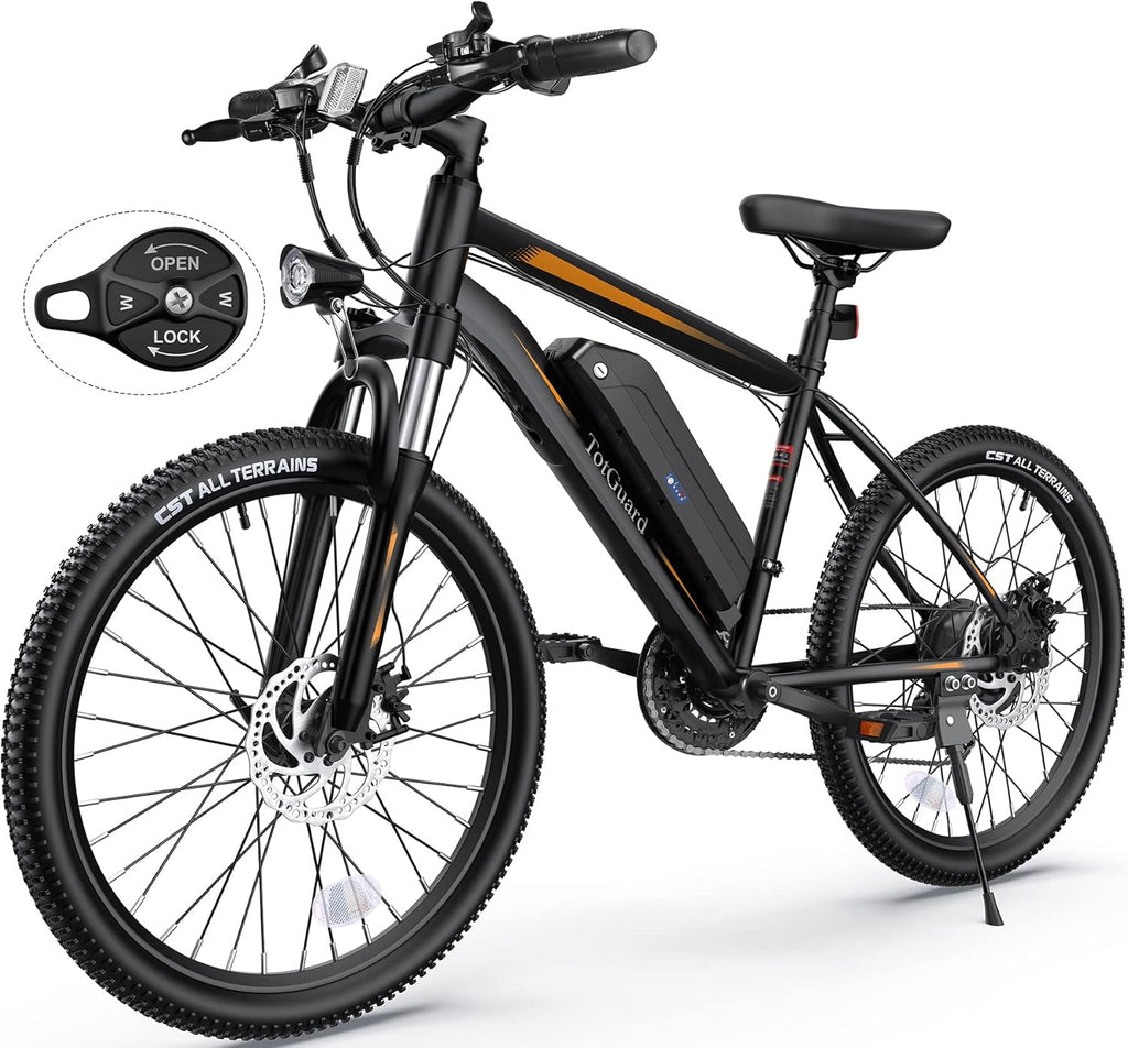 26" Adult Electric Mountain Bike – 350W Motor, 19.8 MPH, 374.4Wh Removable Power System, Up to 50-Mile Range & Front Suspension (UL 2849 Certified)