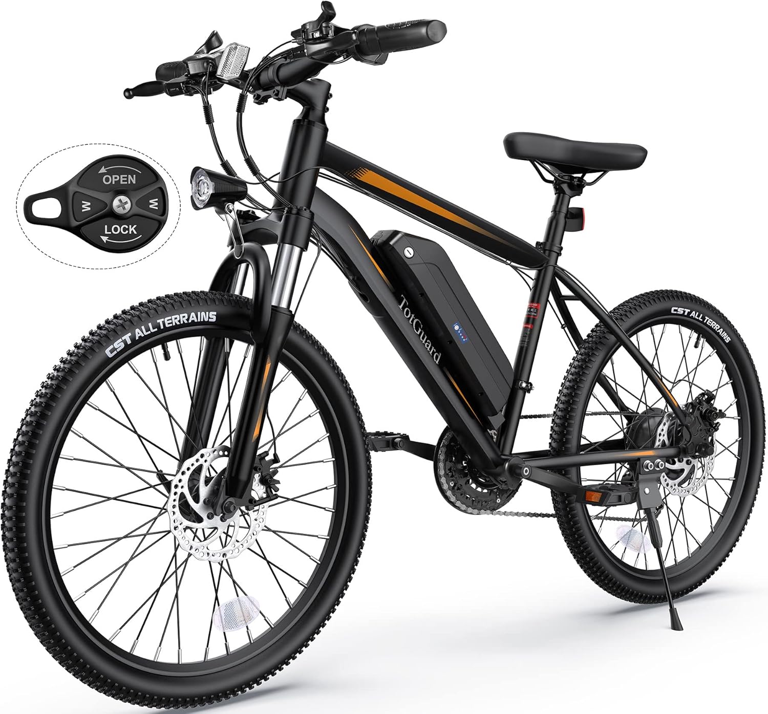 26" Adult Electric Mountain Bike – 350W Motor, 19.8 MPH, 374.4Wh Removable Power System, Up to 50-Mile Range & Front Suspension (UL 2849 Certified)