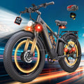 8000W Peak Dual Motor Ebike for Adults, Max 50 MPH Fast Electric Bike, 52V 1352Wh Built-in Battery 100 Miles, Adjustable Stem, Lockable Suspension, 26" Electric Bicycle for Off-Road Mountain