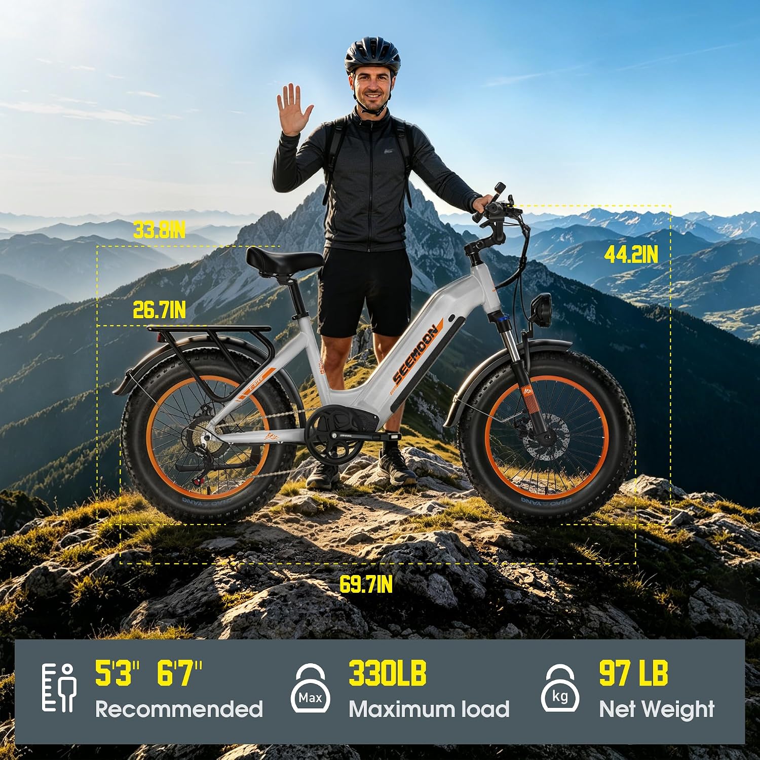 High-Torque Off-Road Fat Tire Electric Bike | Step-Through Frame & Long-Range PAS