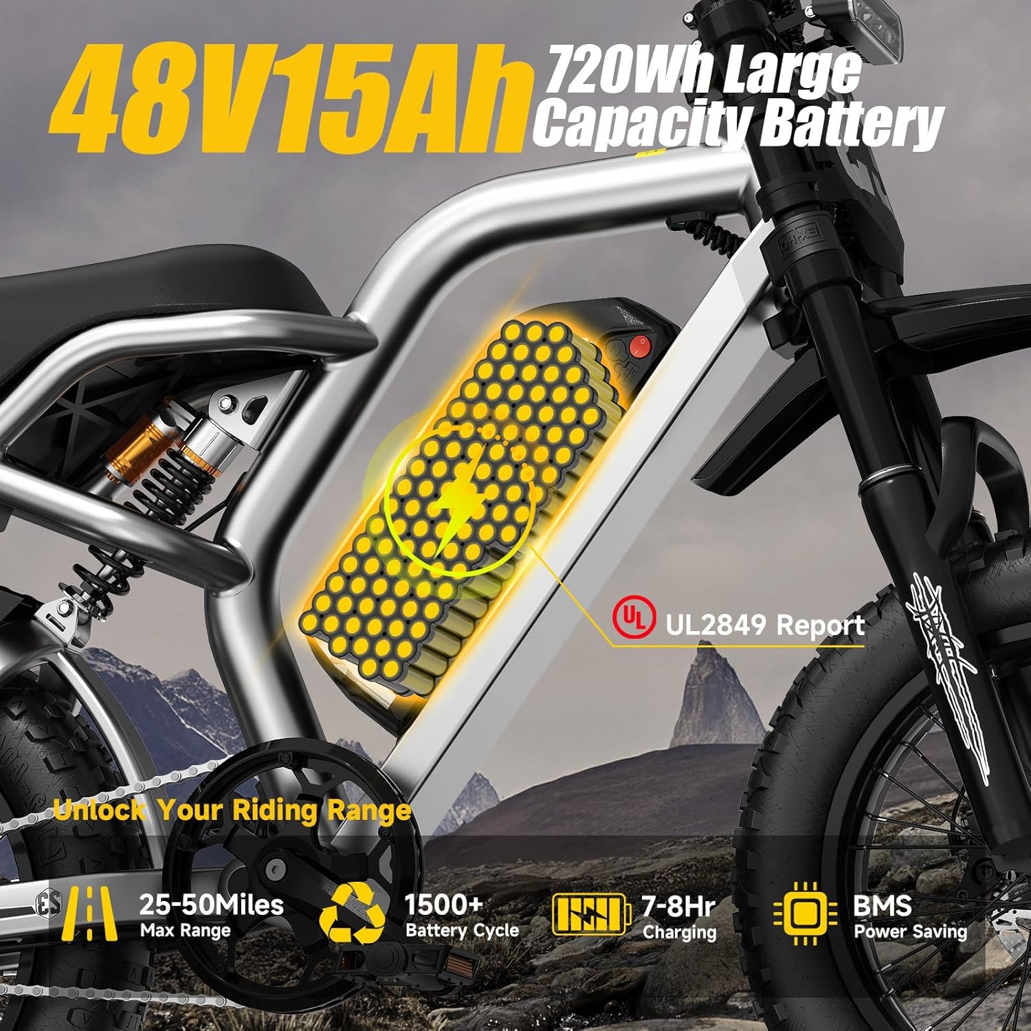 All-Terrain Electric Dirt Bike – 1500W Peak, 25MPH, 16" Fat Tire Off-Road Motorcycle