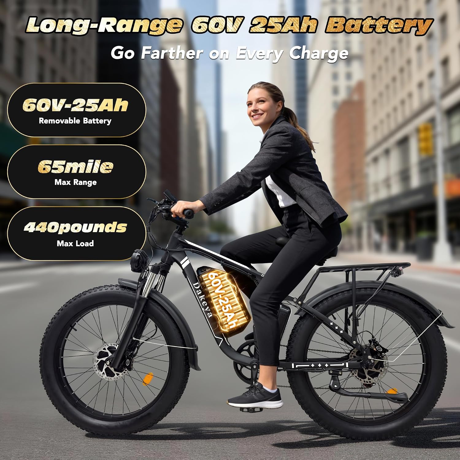 26" Dual Motor All-Terrain Fat Tire Electric Bike | 6000W Peak, 60V, Dual Suspension, 440 lbs Capacity