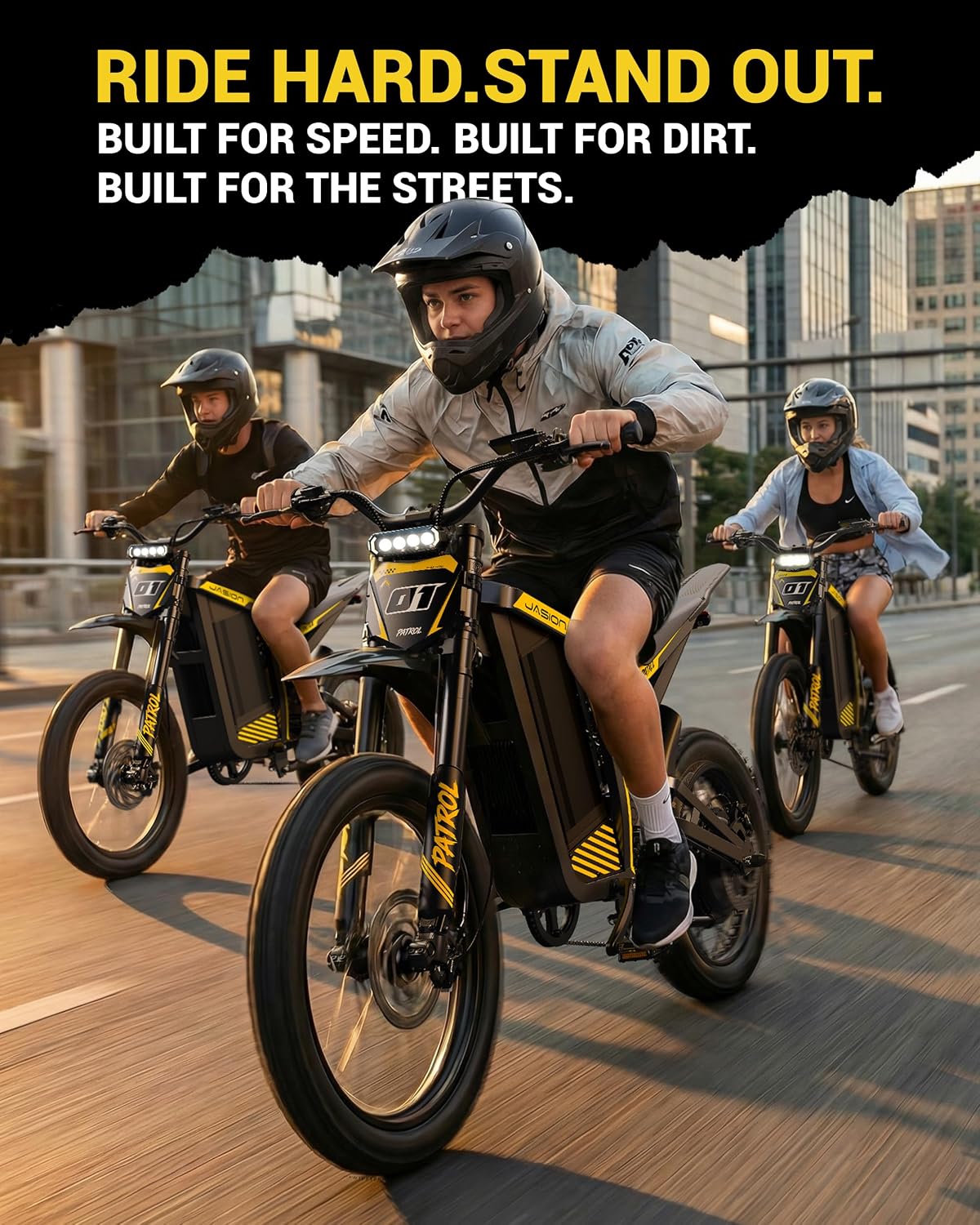 Electric Dirt Bike,4000W 40MPH E Bikes for Adults Electric,19''/17''Fat Tire Electric Motorcycle, 52V/30AH