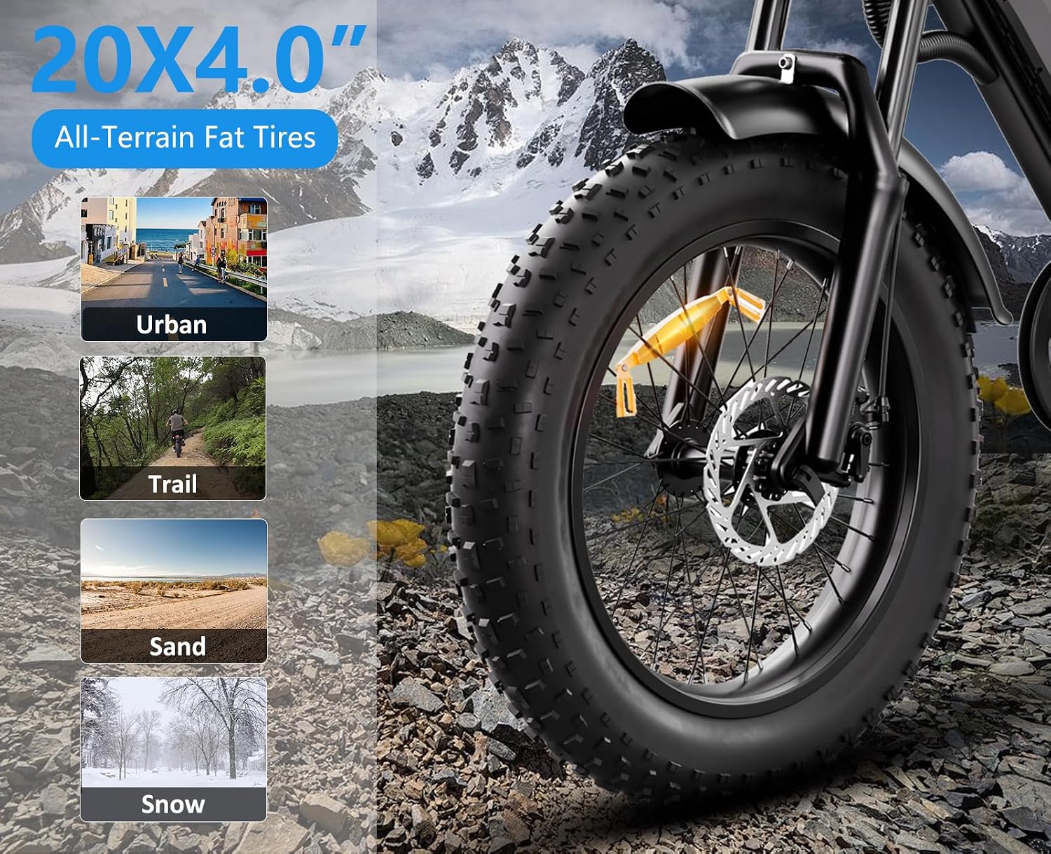 20" All-Terrain Fat Tire Electric Dirt Bike for Adults – 1500W Peak Motor, 48V 18Ah Battery, Dual Suspension E-Bike (Black)