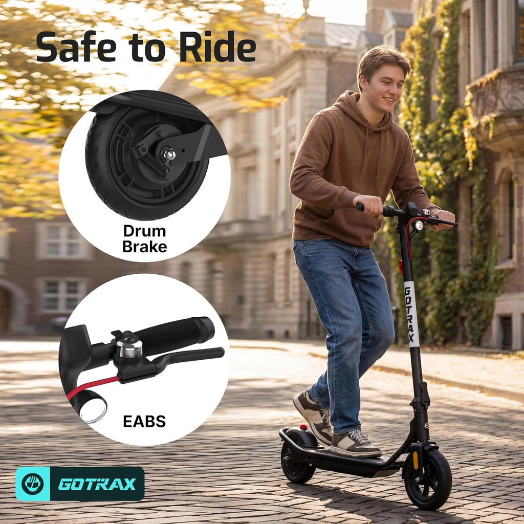Electric Scooter for Adults, Max 12 Mile Range & 15.5Mph by 250W Motor, 8.5" Front Air & Rear