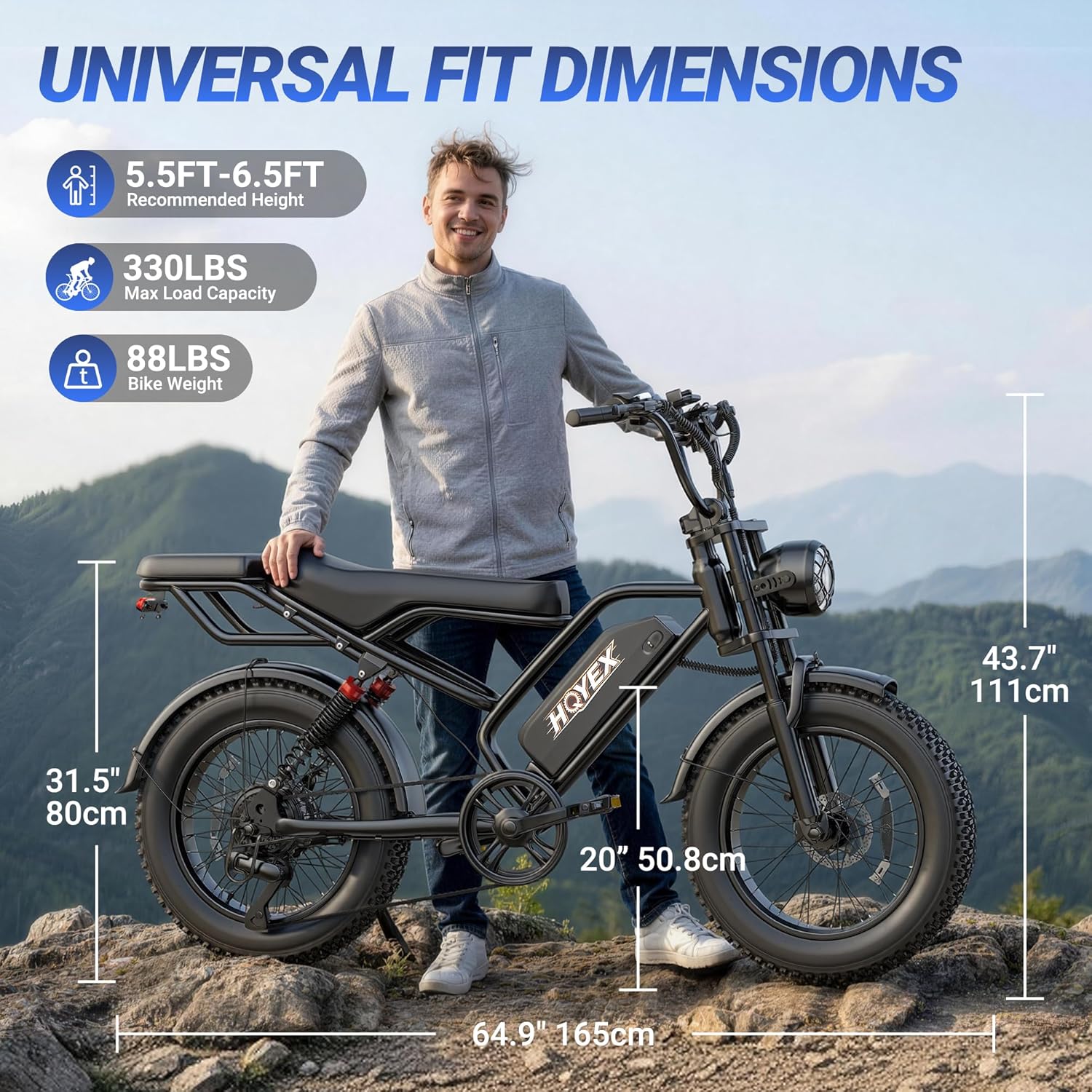 1500W Electric Bike for Adults 20” Fat Tire Ebike, 48V 20Ah