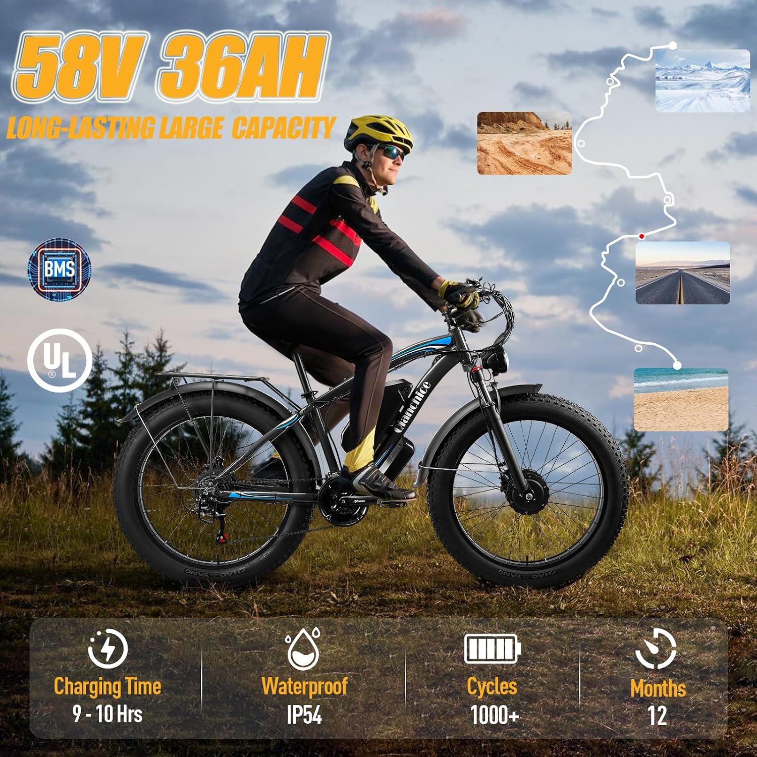 26" Dual-Motor All-Terrain Electric Mountain Bike | 9000W Peak 45MPH Extended Range E-Bike