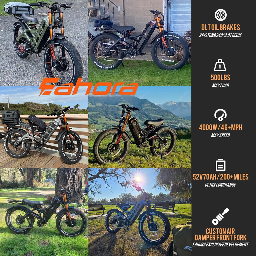 26" Dual Motor All-Terrain Electric Bike – 6000W Peak High-Performance Off-Road Mountain E-Bike