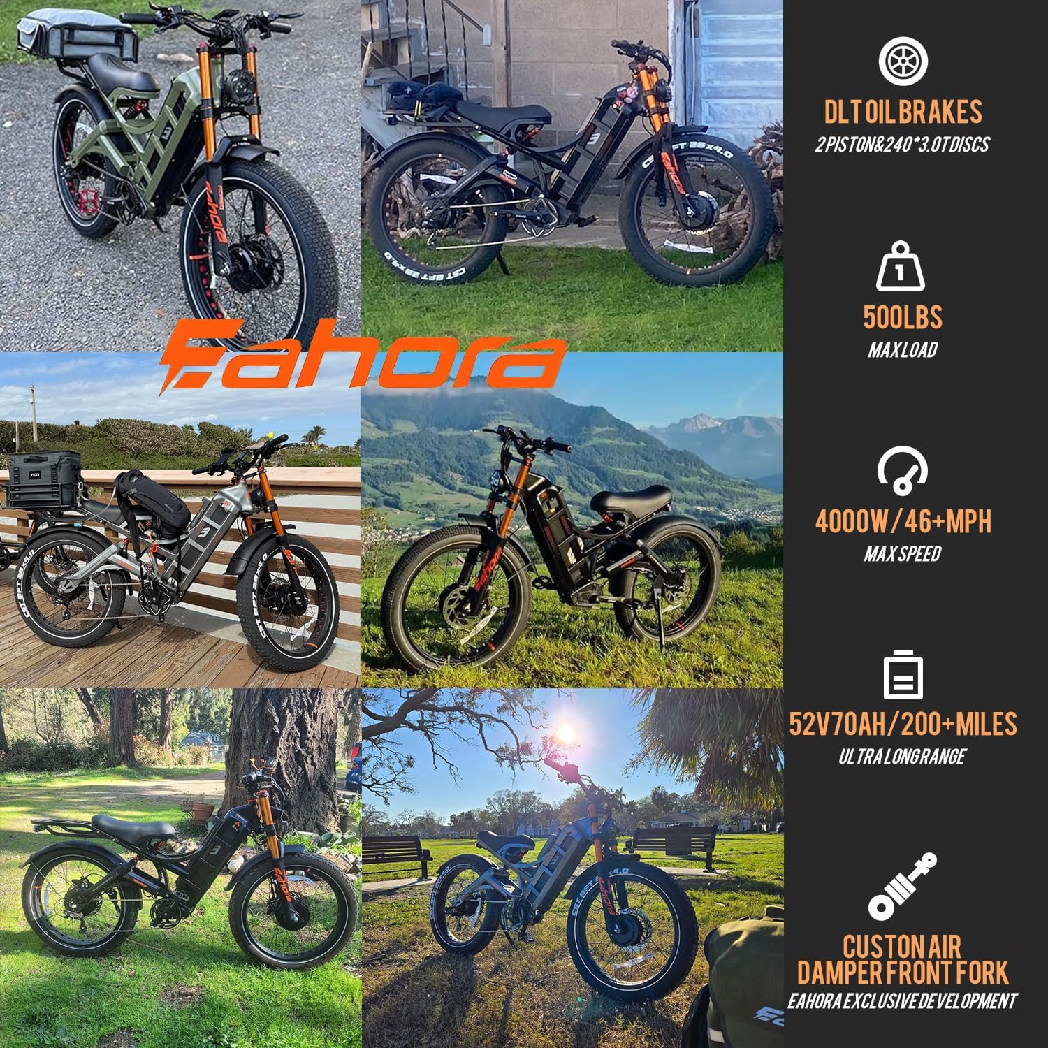 6000W Dual-Motor Full-Suspension 26" Fat Tire Electric Mountain Bike – 52 MPH Ultra Long-Range Adult E-Bike