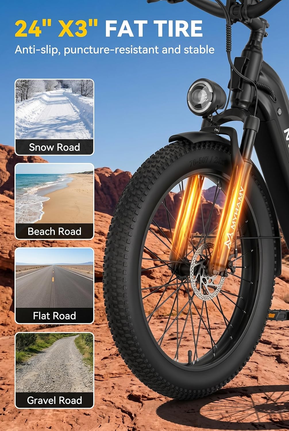 All-Terrain Fat Tire Electric Bike for Adults & Teens | 2000W High-Performance E-Bike | 48V Power, Full Suspension & 26" / 24" Off-Road Tires