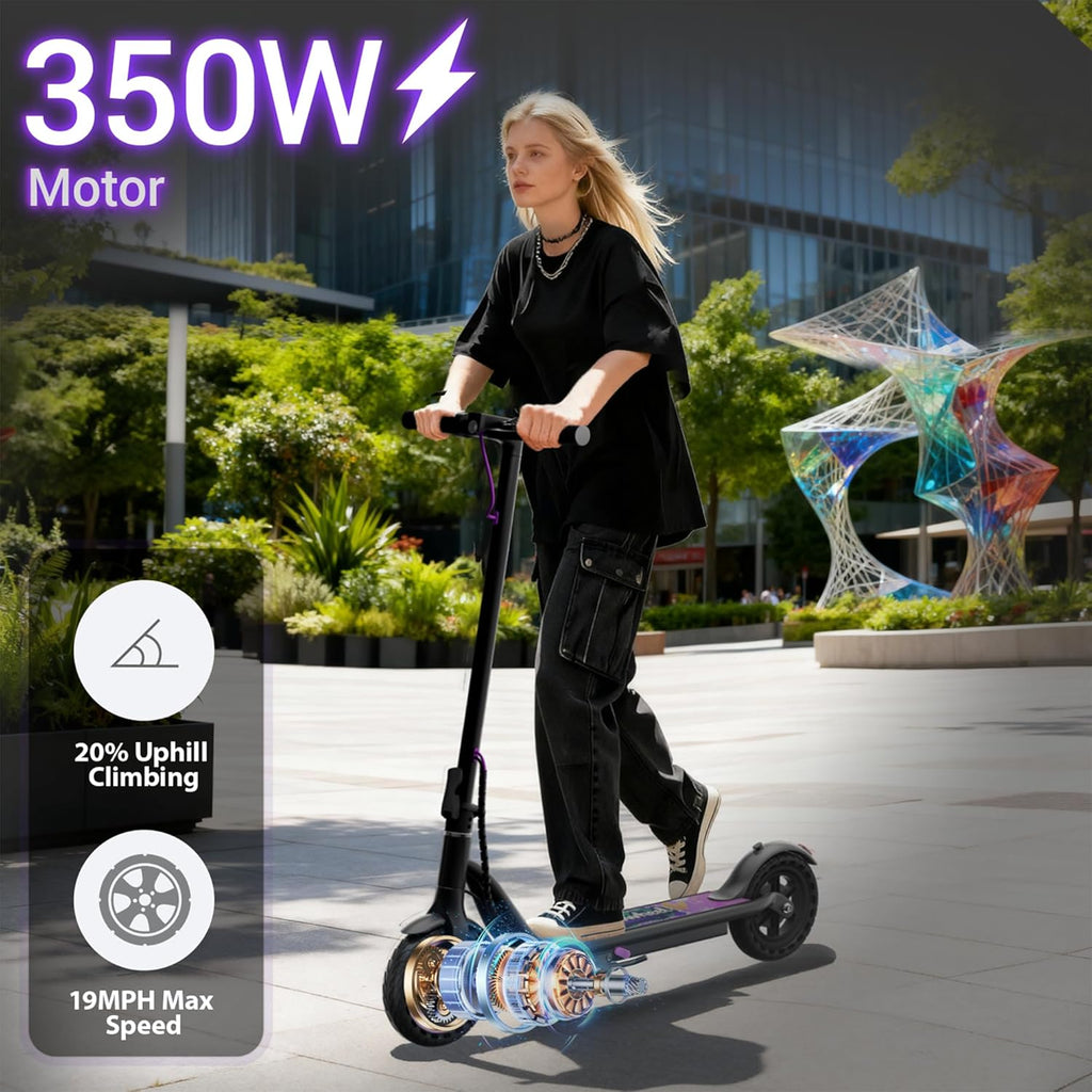 Electric Scooter for Adults, Folding E Scooter with 350W/500W Motor 16/24 Mph Top Speed, Max 19-23 Miles Long