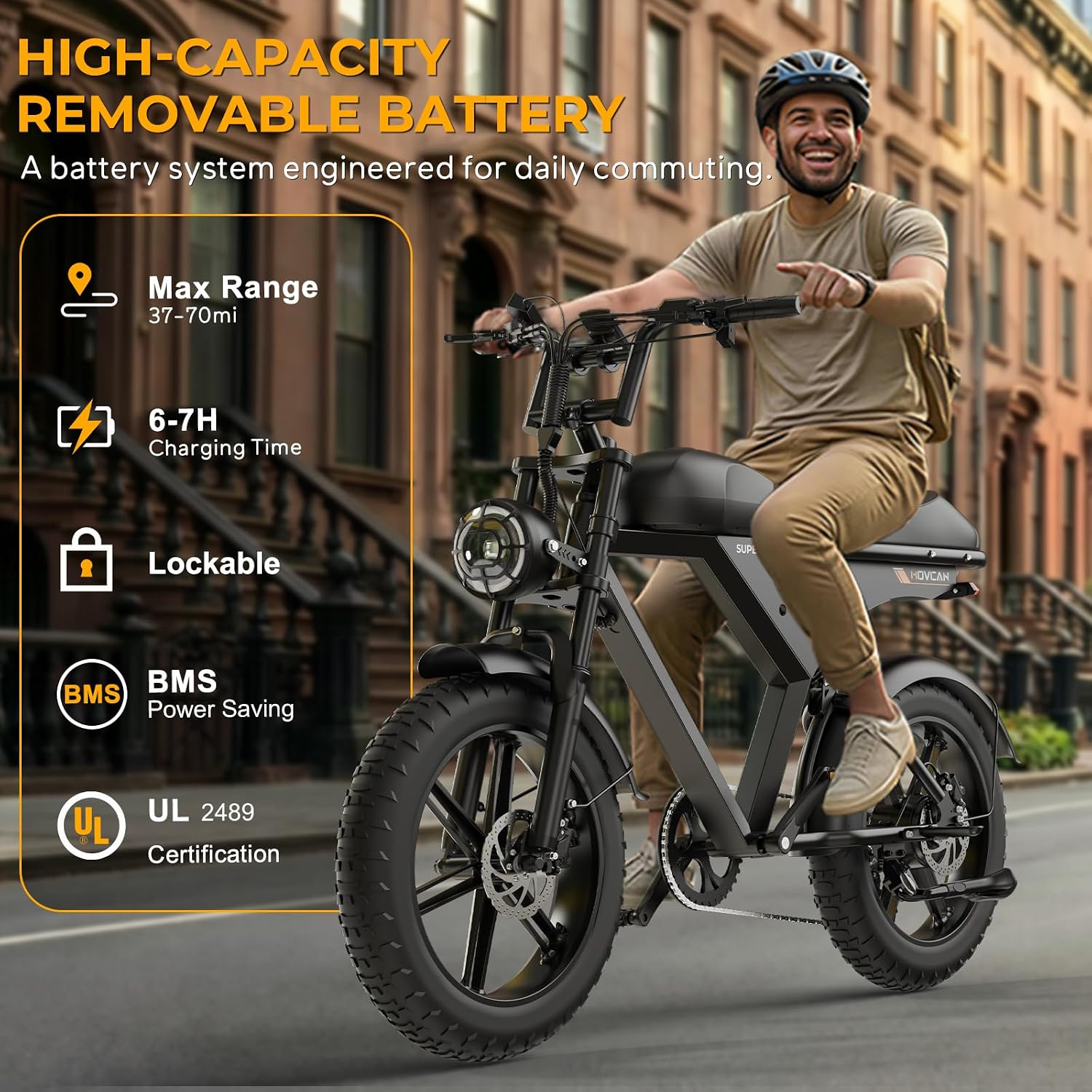 All-Terrain Retro Electric Bike for Adults – 20" Fat Tire Off-Road Mountain Moped (High-Power Hub Motor, Up to 120-Mile Extended Range, 7-Speed)