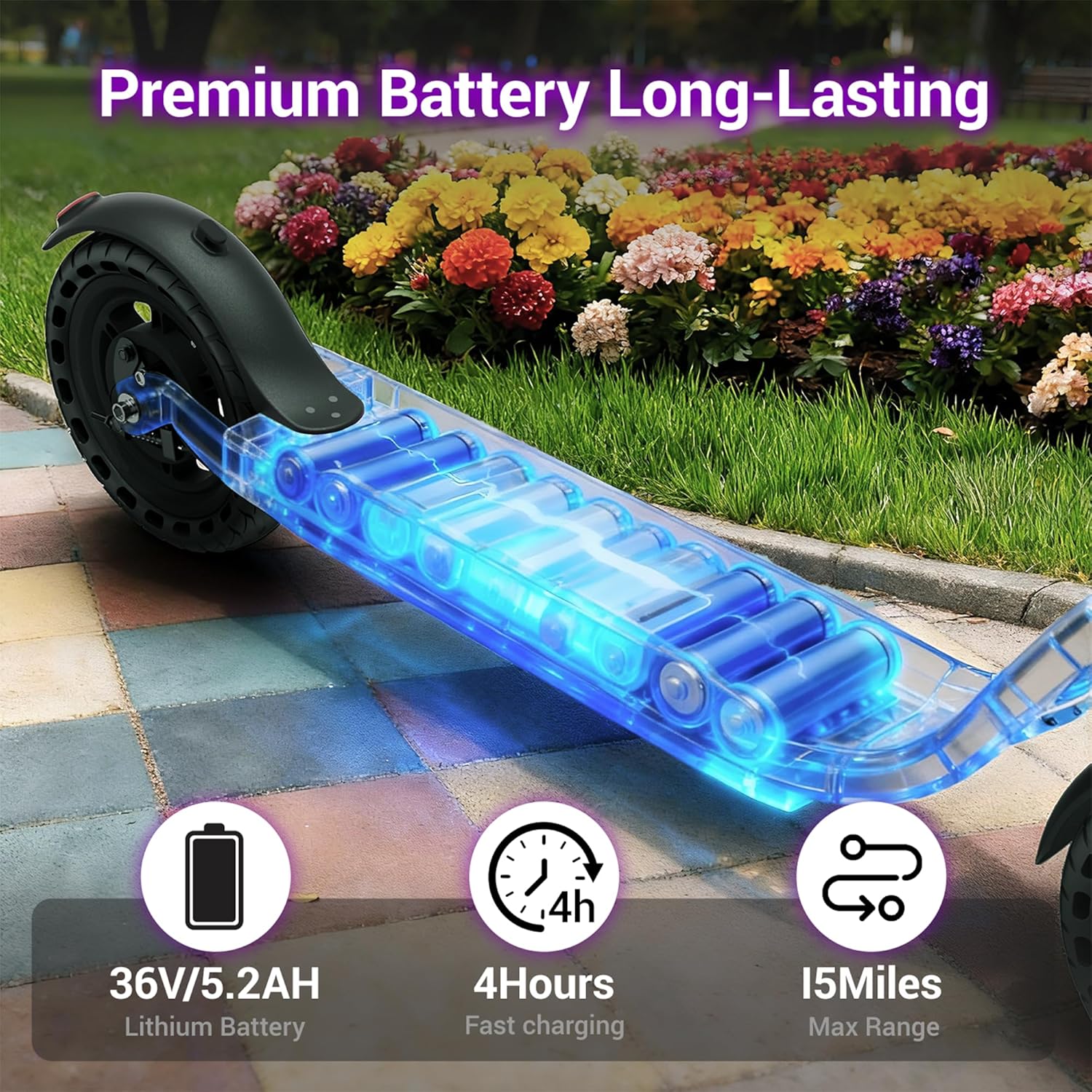 Electric Scooter for Adults, Folding E Scooter with 350W/500W Motor 16/24 Mph Top Speed, Max 19-23 Miles Long