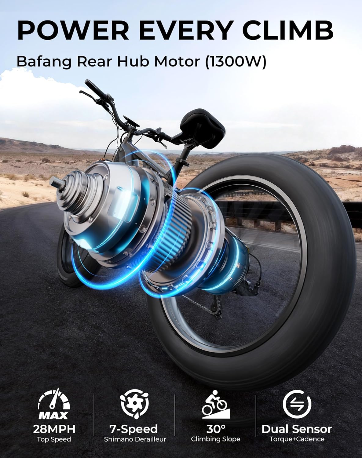 26" Fat Tire All-Terrain Mountain E-Bike | 1000W Full Suspension Electric Bicycle