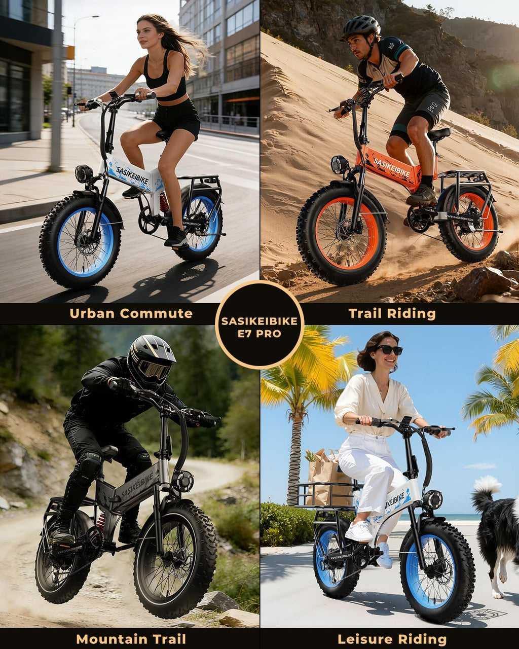 20" Foldable Fat Tire Electric Bike – 1500W Dual Suspension Commuter & Mountain E-Bike